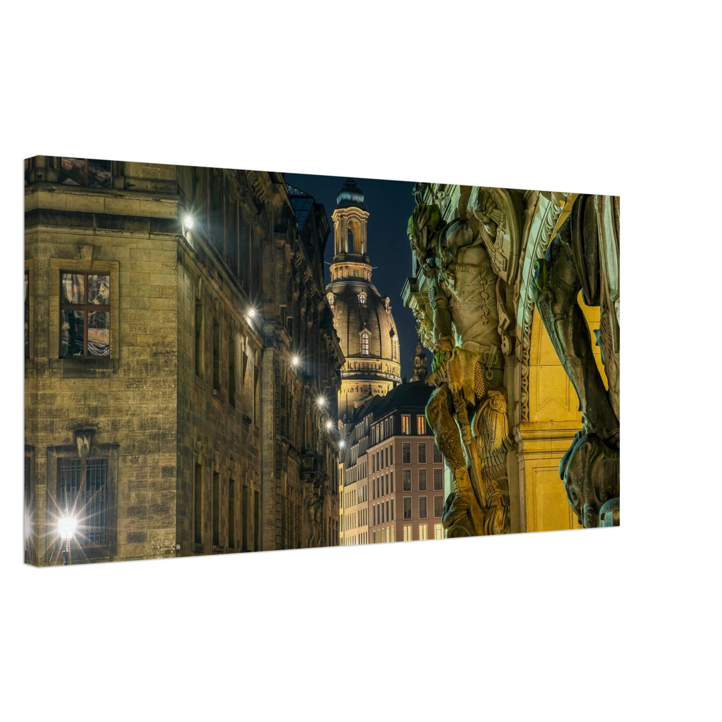 Wandbild dresden altstadt nachtansicht historische architektur als kunstdruck in vielen groessen