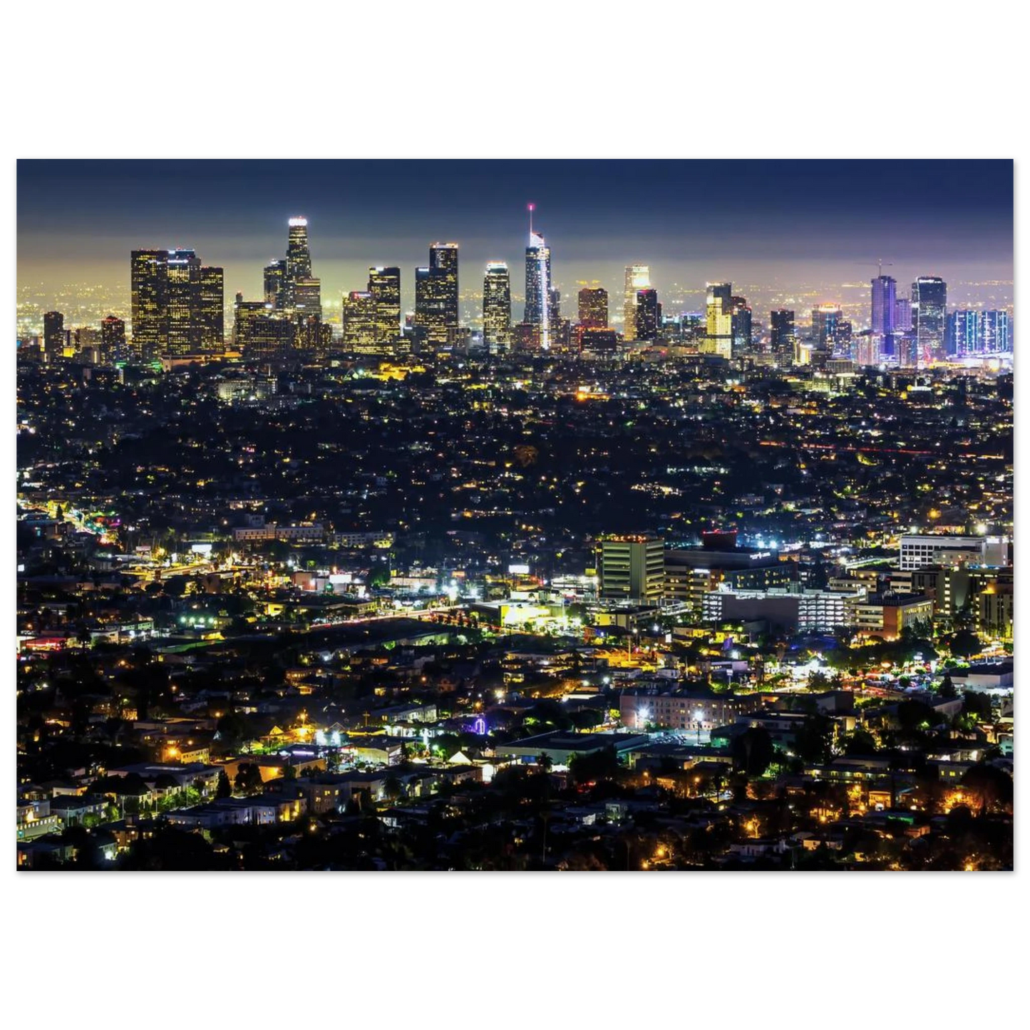 Wandbild los angeles lichtermeer majestaetische skyline bei nacht in ihrer wunschgroesse
