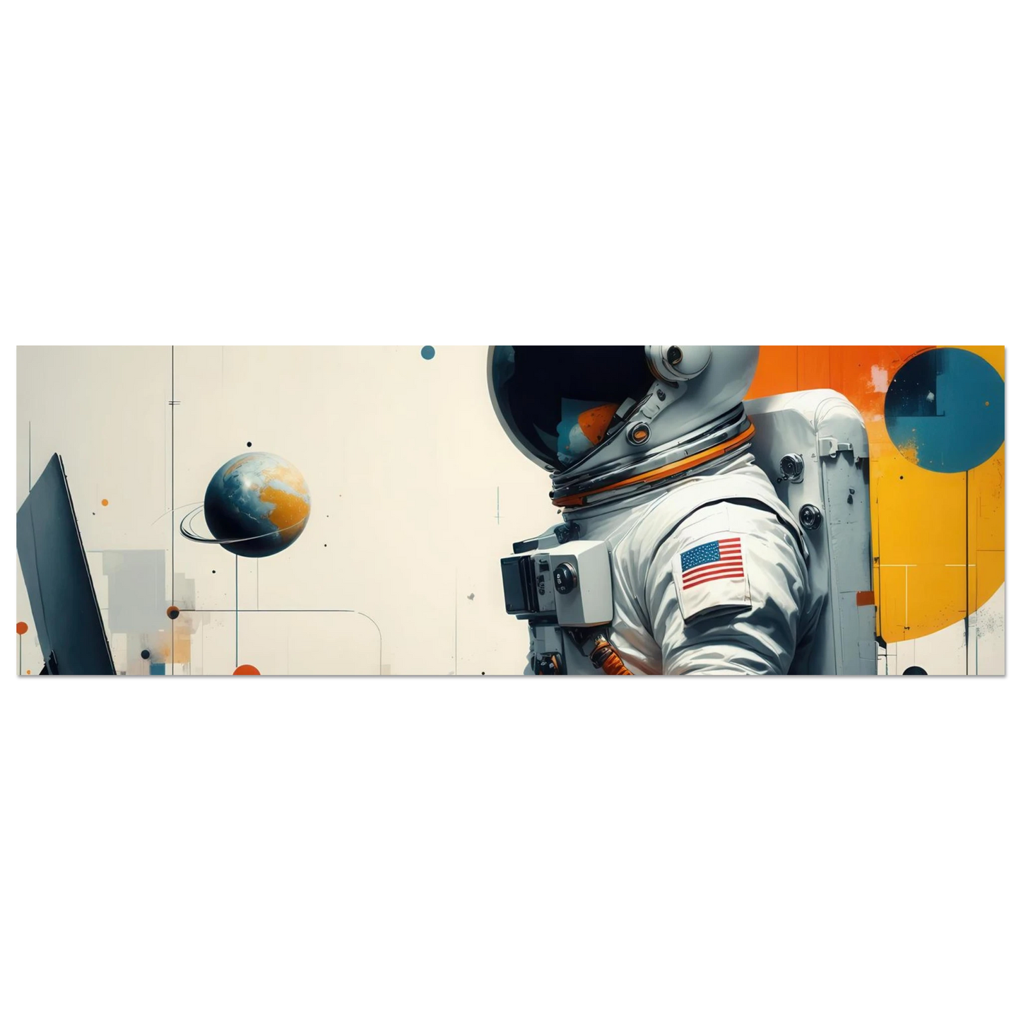 Wandbild cosmic coder astronaut bei der arbeit sci fi kunst fuer dein zuhause in verschiedenen groessen