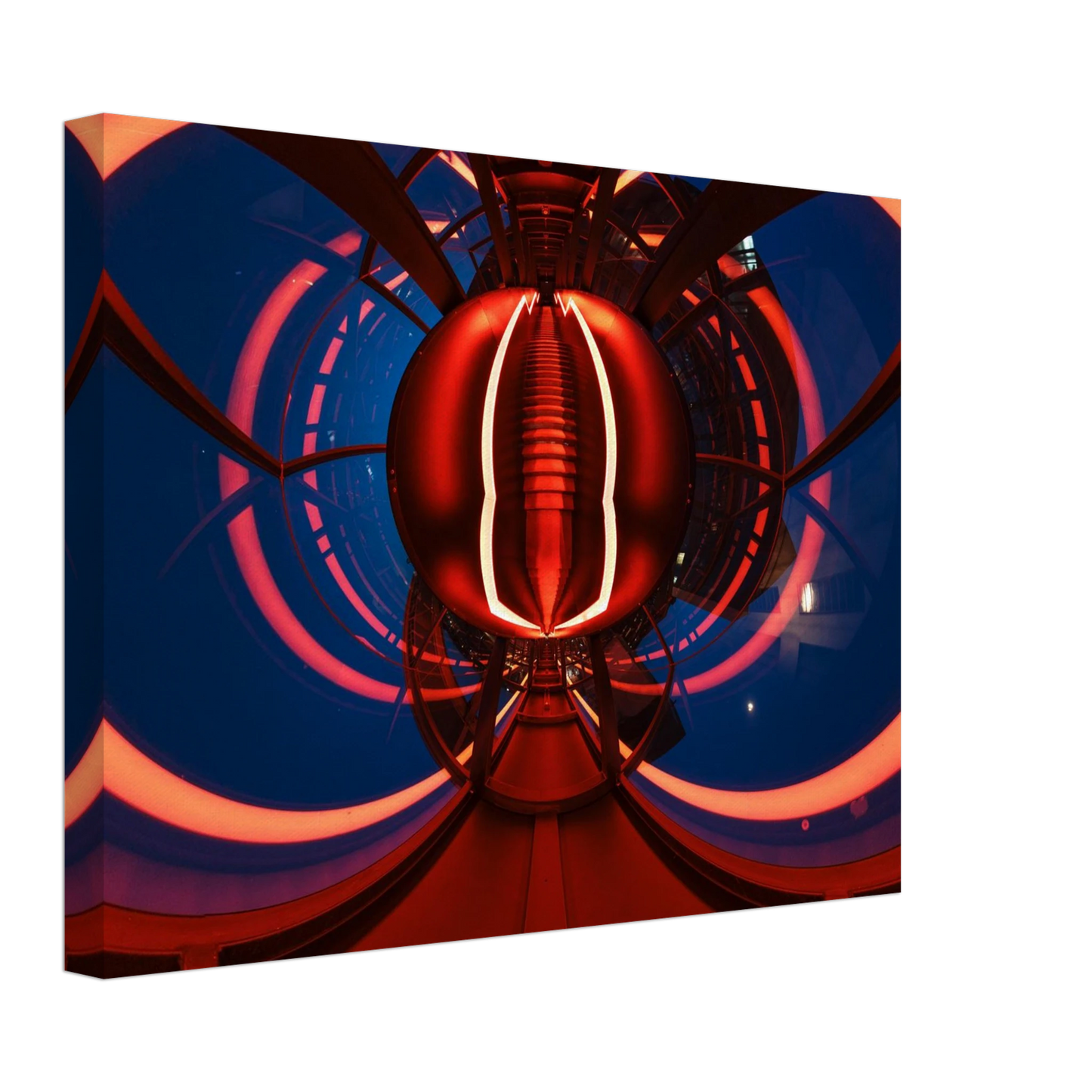 Wandbild futuristischer neon tunnel in sattem rot waehle aus 25 groessen