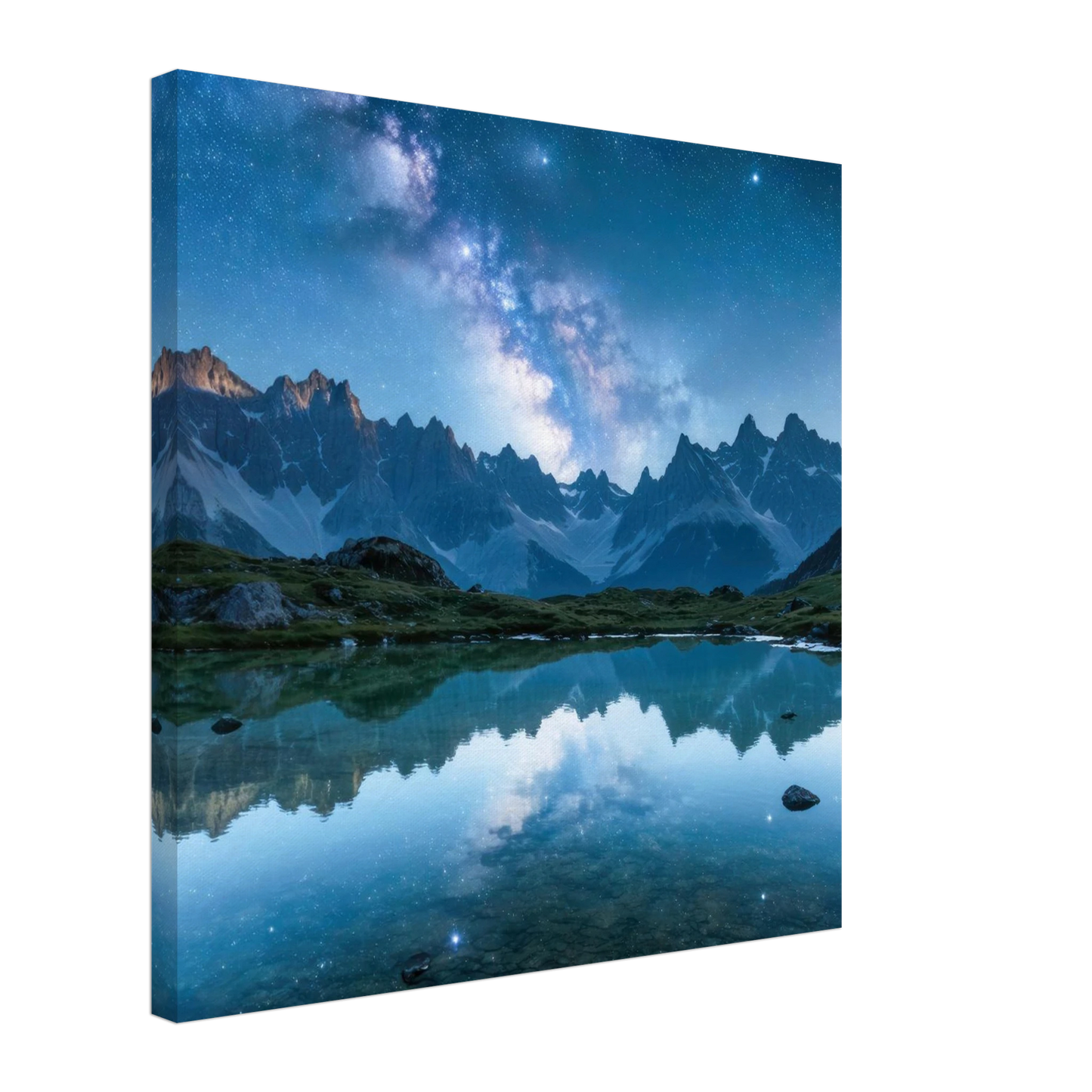 Wandbild himmlische bergspiegelung majestic milky way reflected in alpine lake your choice of sizes