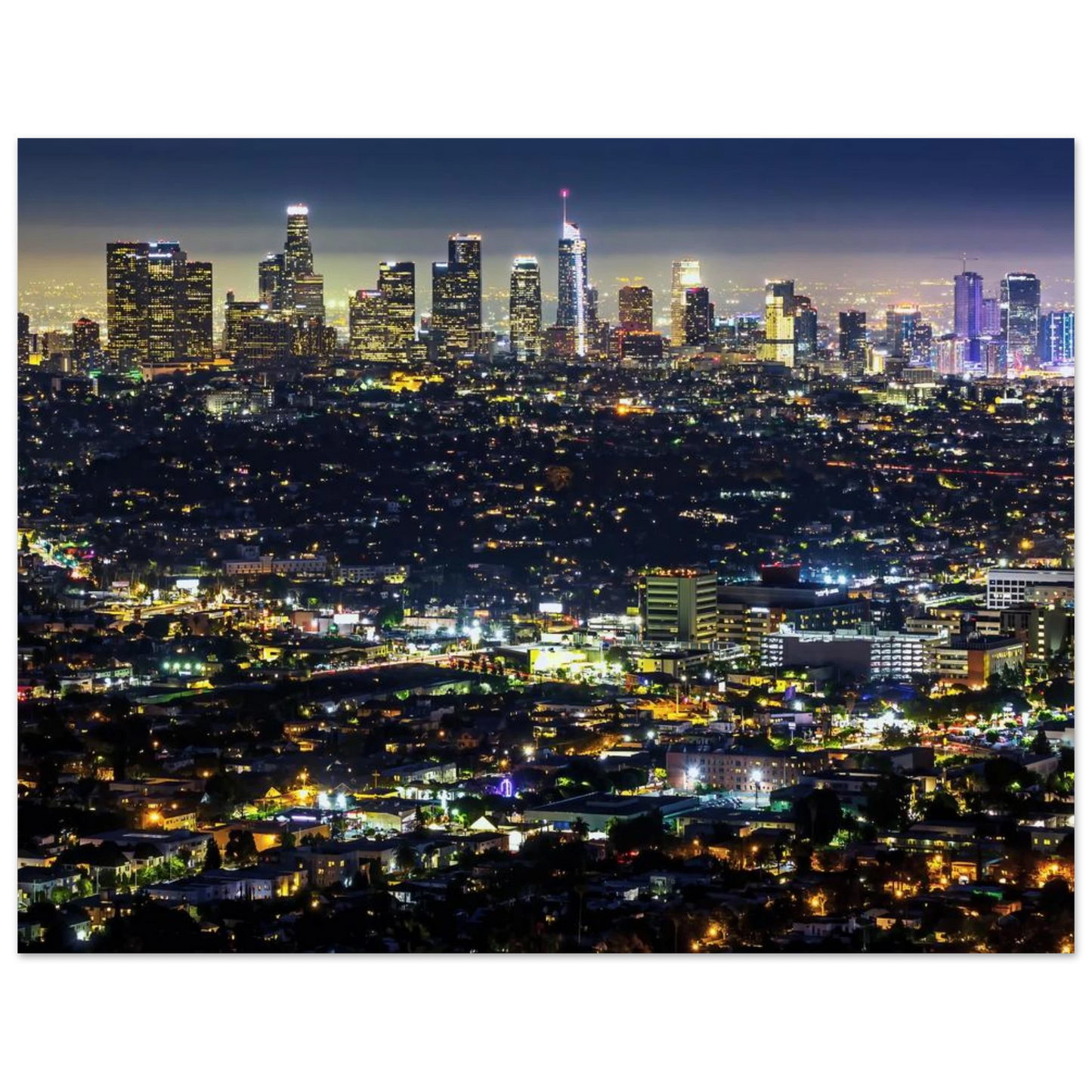Wandbild los angeles lichtermeer majestaetische skyline bei nacht in ihrer wunschgroesse
