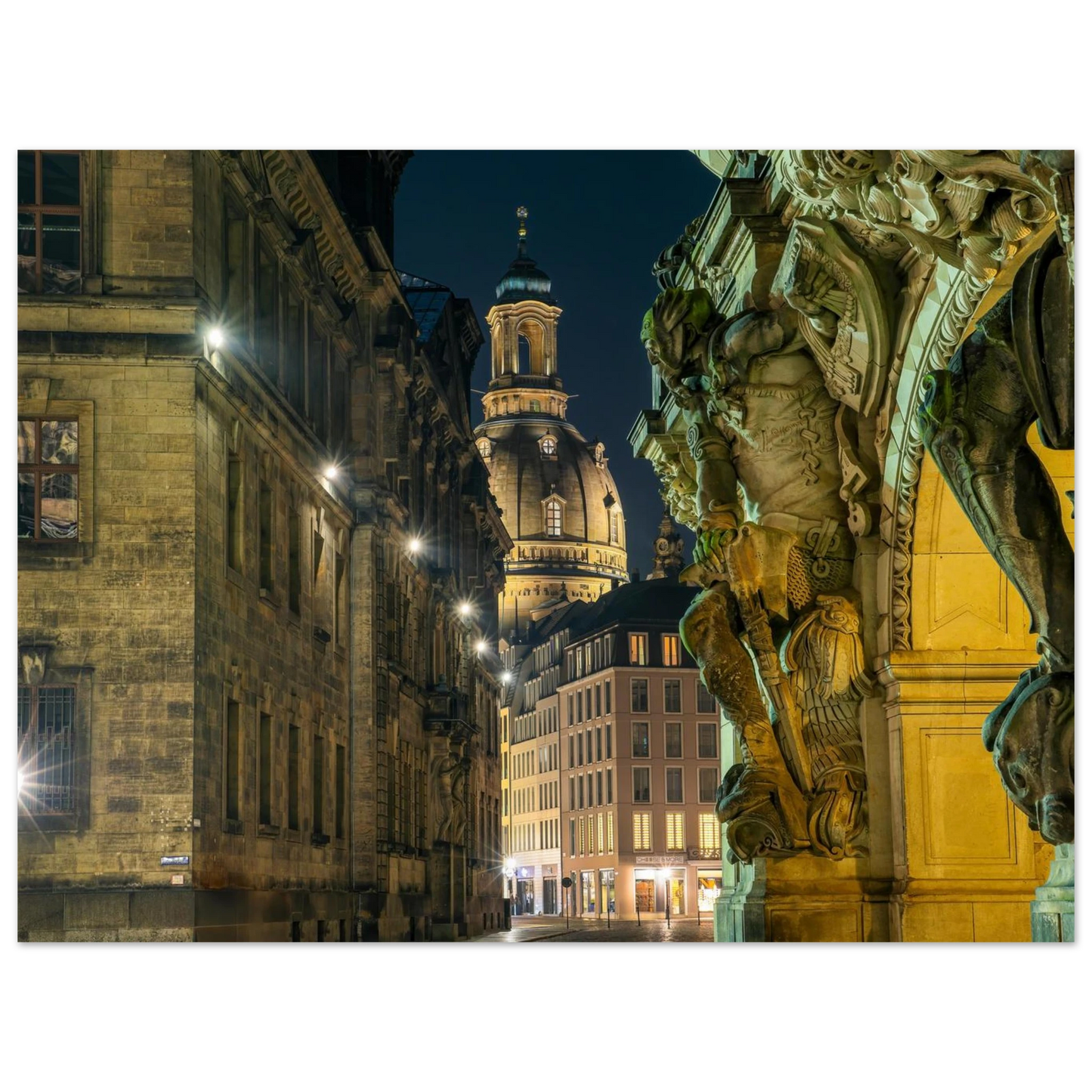 Wandbild dresden altstadt nachtansicht historische architektur als kunstdruck in vielen groessen