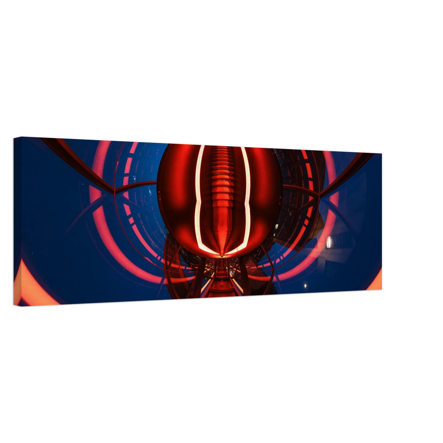 Wandbild futuristischer neon tunnel in sattem rot waehle aus 25 groessen