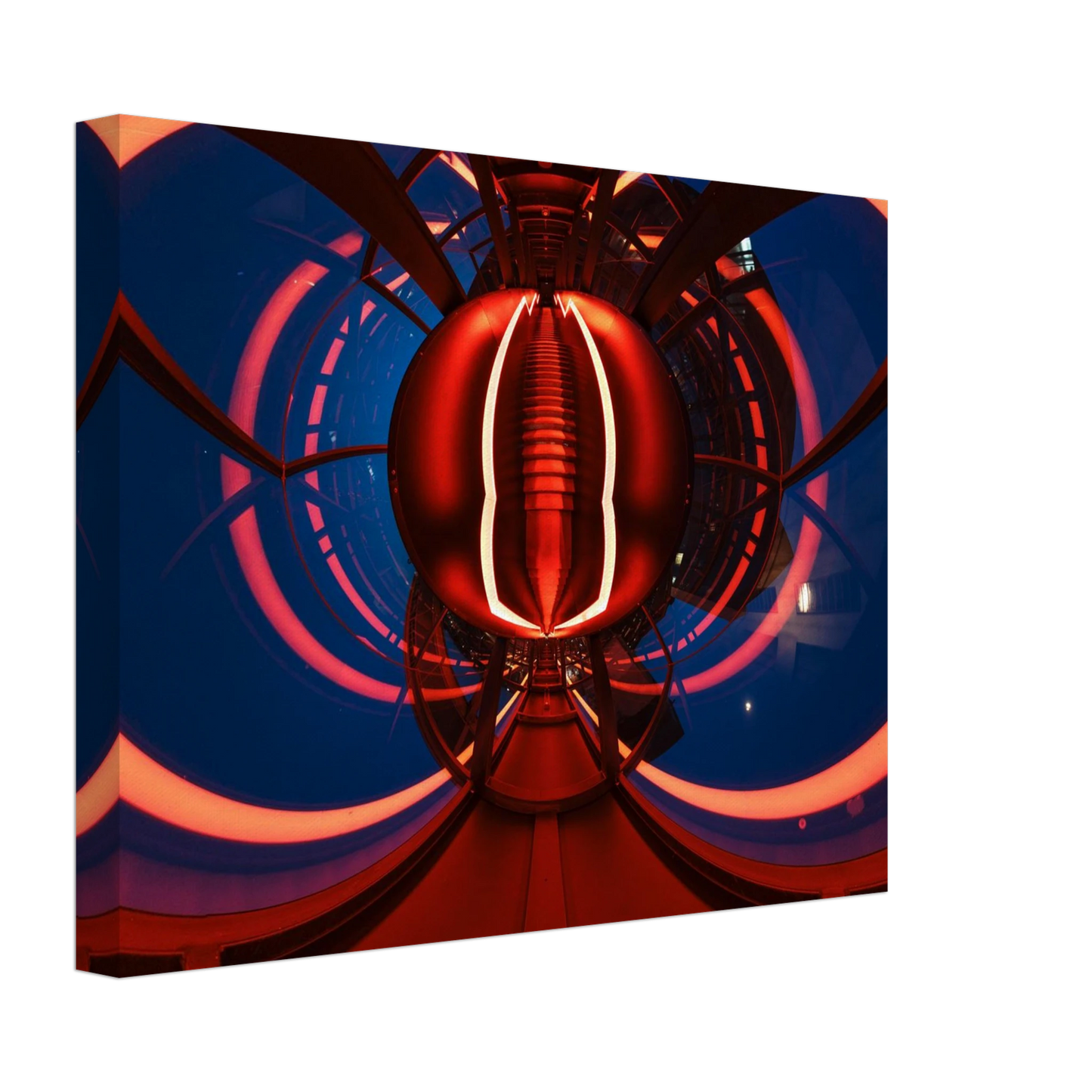 Wandbild futuristischer neon tunnel in sattem rot waehle aus 25 groessen