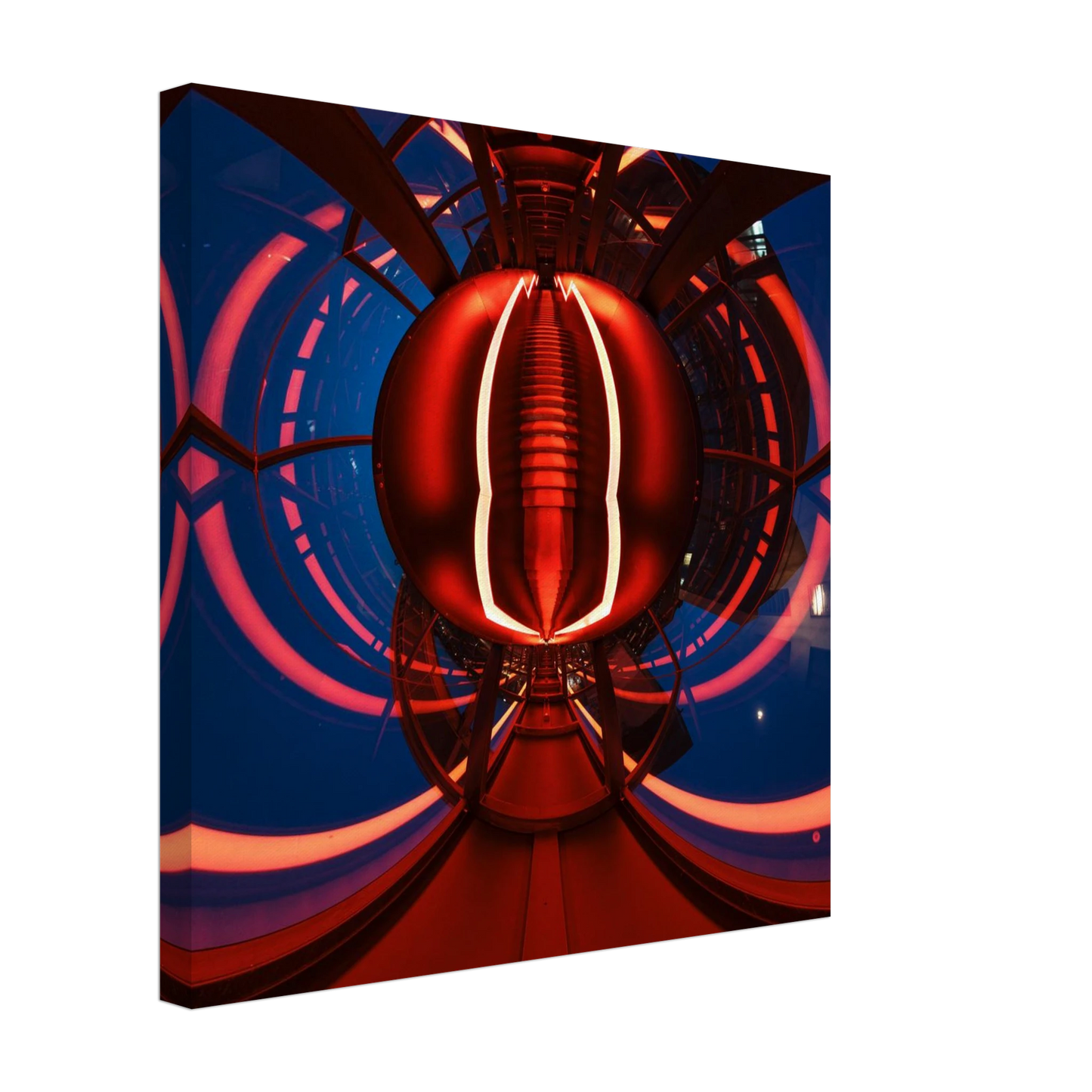 Wandbild futuristischer neon tunnel in sattem rot waehle aus 25 groessen