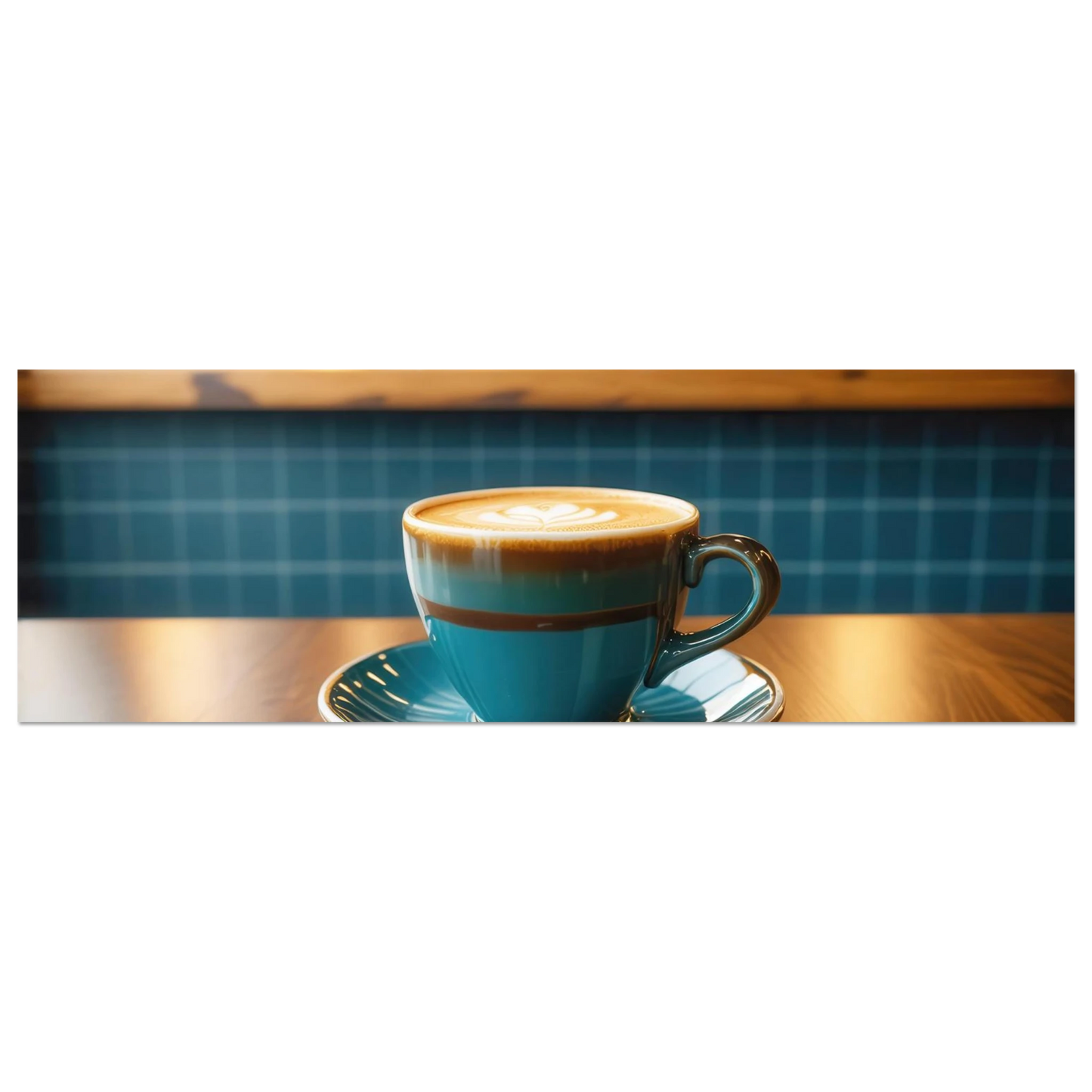 Wandbild deep teal latte einladende kaffeehaus atmosphaere fuer ihr zuhause in vielen groessen