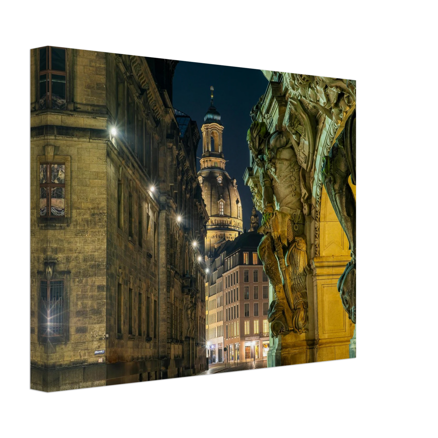 Wandbild dresden altstadt nachtansicht historische architektur als kunstdruck in vielen groessen