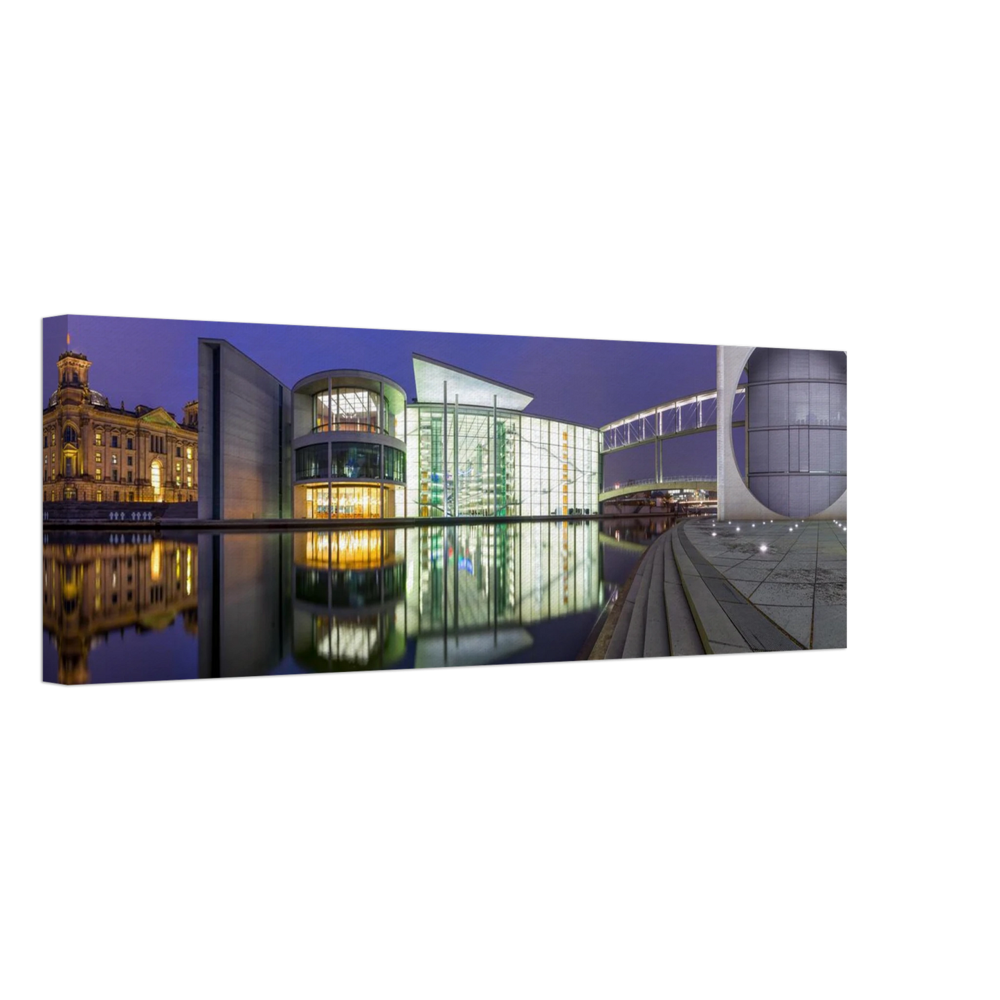 Wandbild berlin impression bei nacht leuchtende architektur als kunstdruck