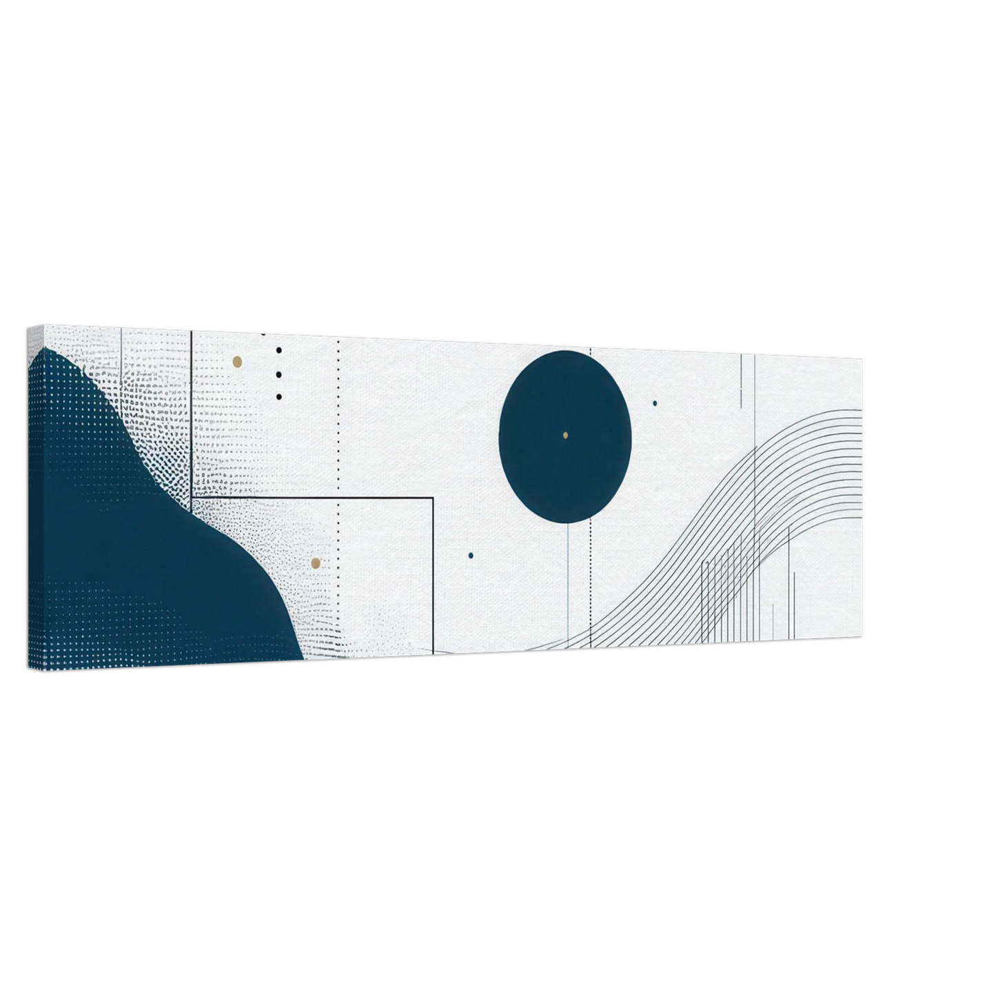 Wandbild deep sea rhythm abstrakte kunst in blau und goldtoenen in ihrer wunschgroesse