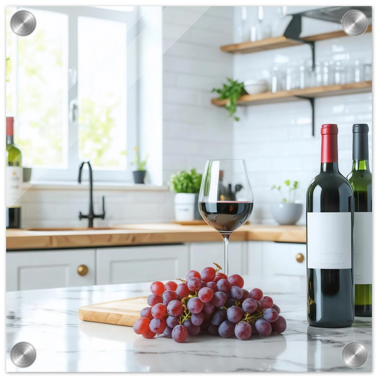Wandbild wein trauben elegantes kuechenambiente fuer ihr zuhause