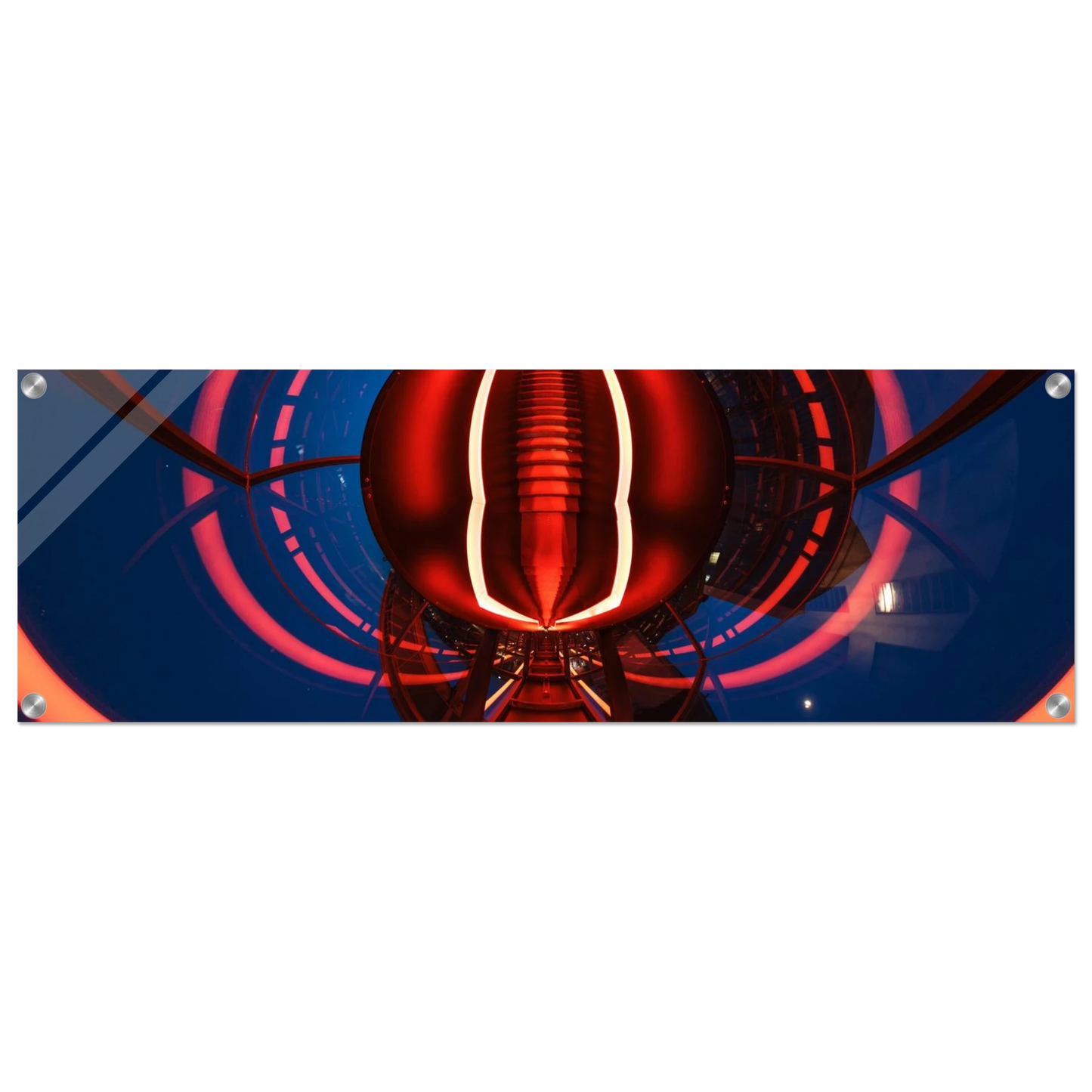 Wandbild futuristischer neon tunnel in sattem rot waehle aus 25 groessen