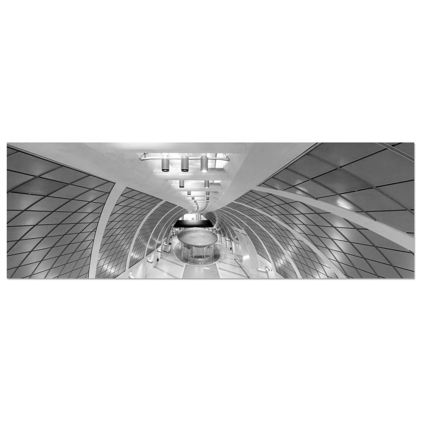 Wandbild futuristische u bahn station moderne architektur in schwarz weiss als wandkunst