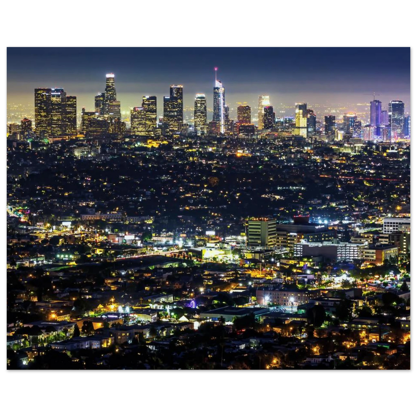 Wandbild los angeles lichtermeer majestaetische skyline bei nacht in ihrer wunschgroesse