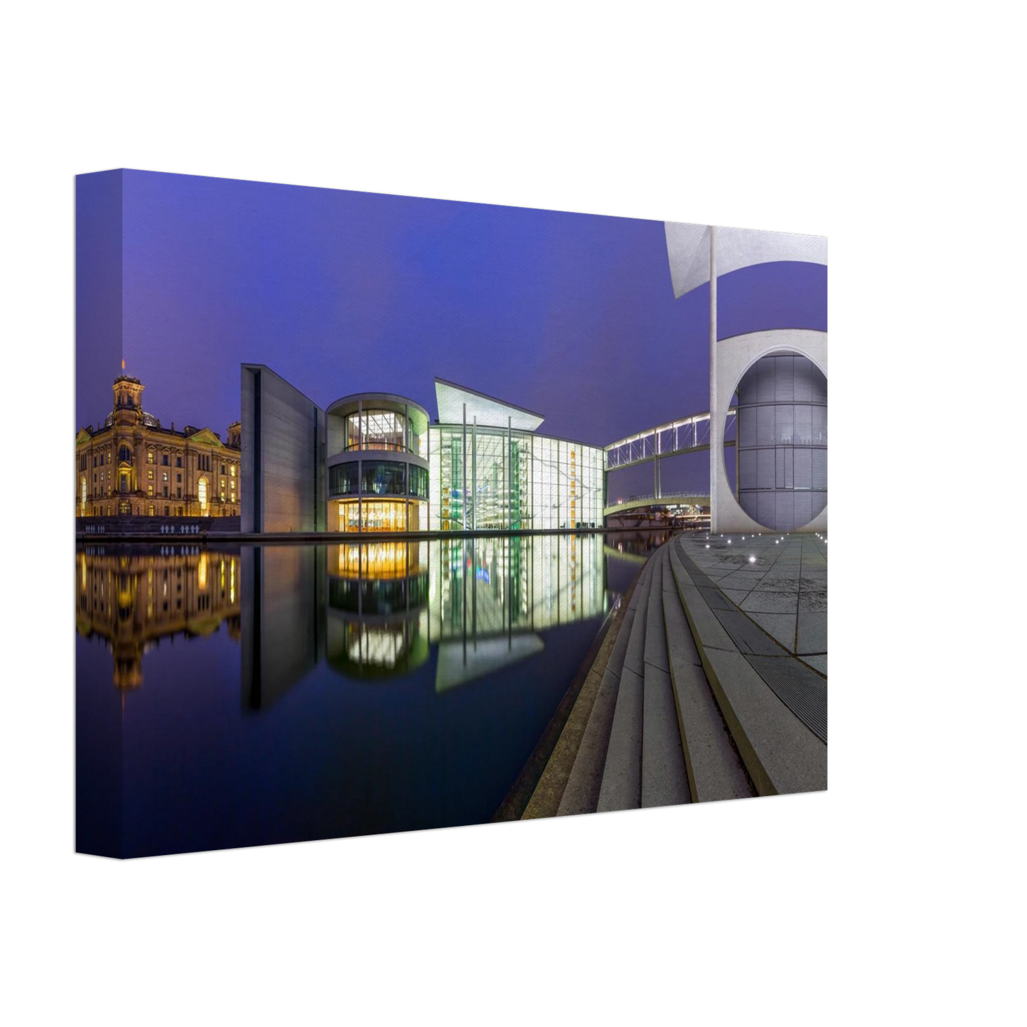 Wandbild berlin impression bei nacht leuchtende architektur als kunstdruck
