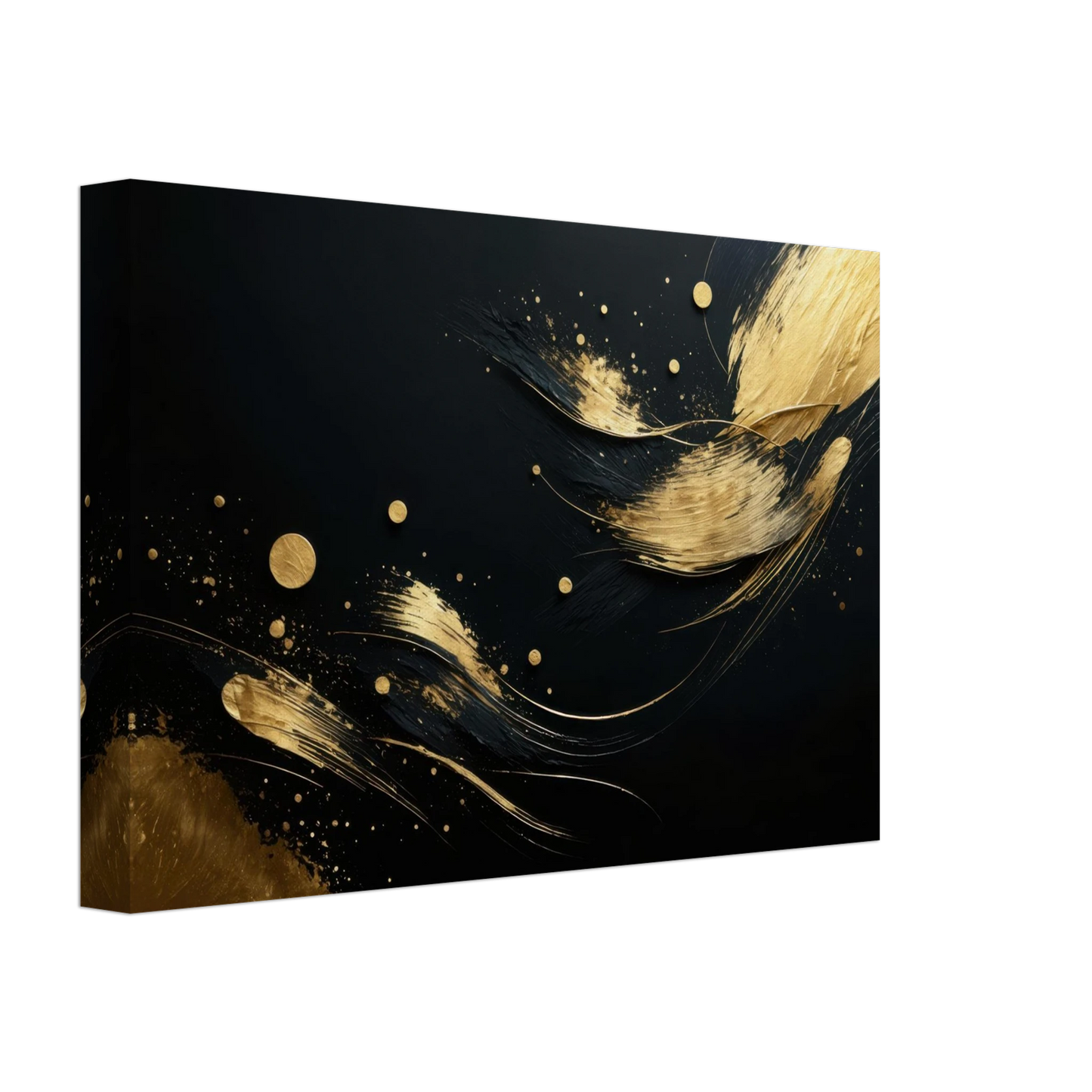 Wandbild goldene abstraktion auf schwarz ein hauch von luxus fuer ihr zuhause in vielen groessen