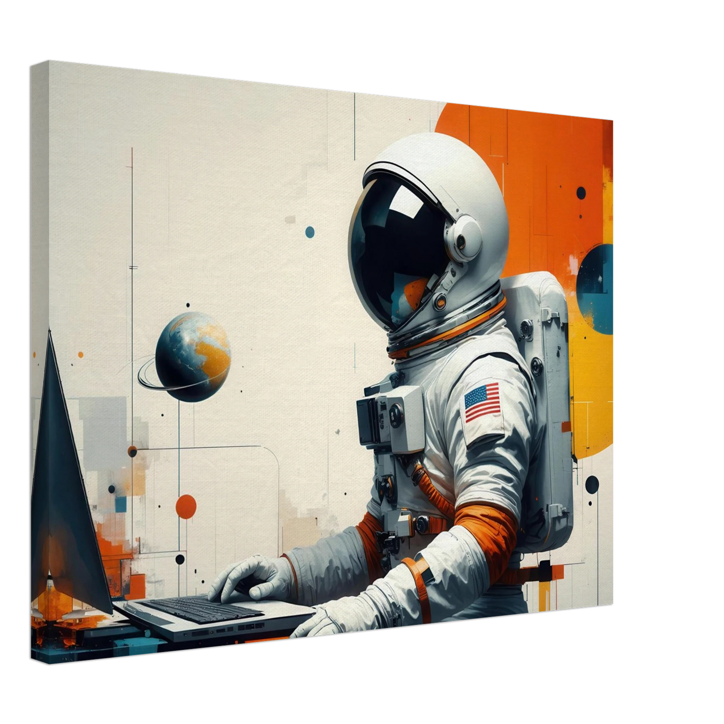 Wandbild cosmic coder astronaut bei der arbeit sci fi kunst fuer dein zuhause in verschiedenen groessen