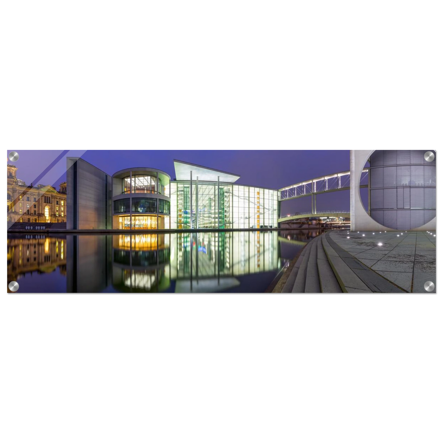 Wandbild berlin impression bei nacht leuchtende architektur als kunstdruck