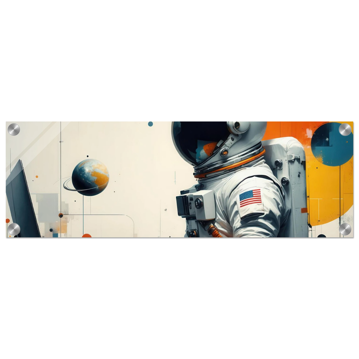 Wandbild cosmic coder astronaut bei der arbeit sci fi kunst fuer dein zuhause in verschiedenen groessen