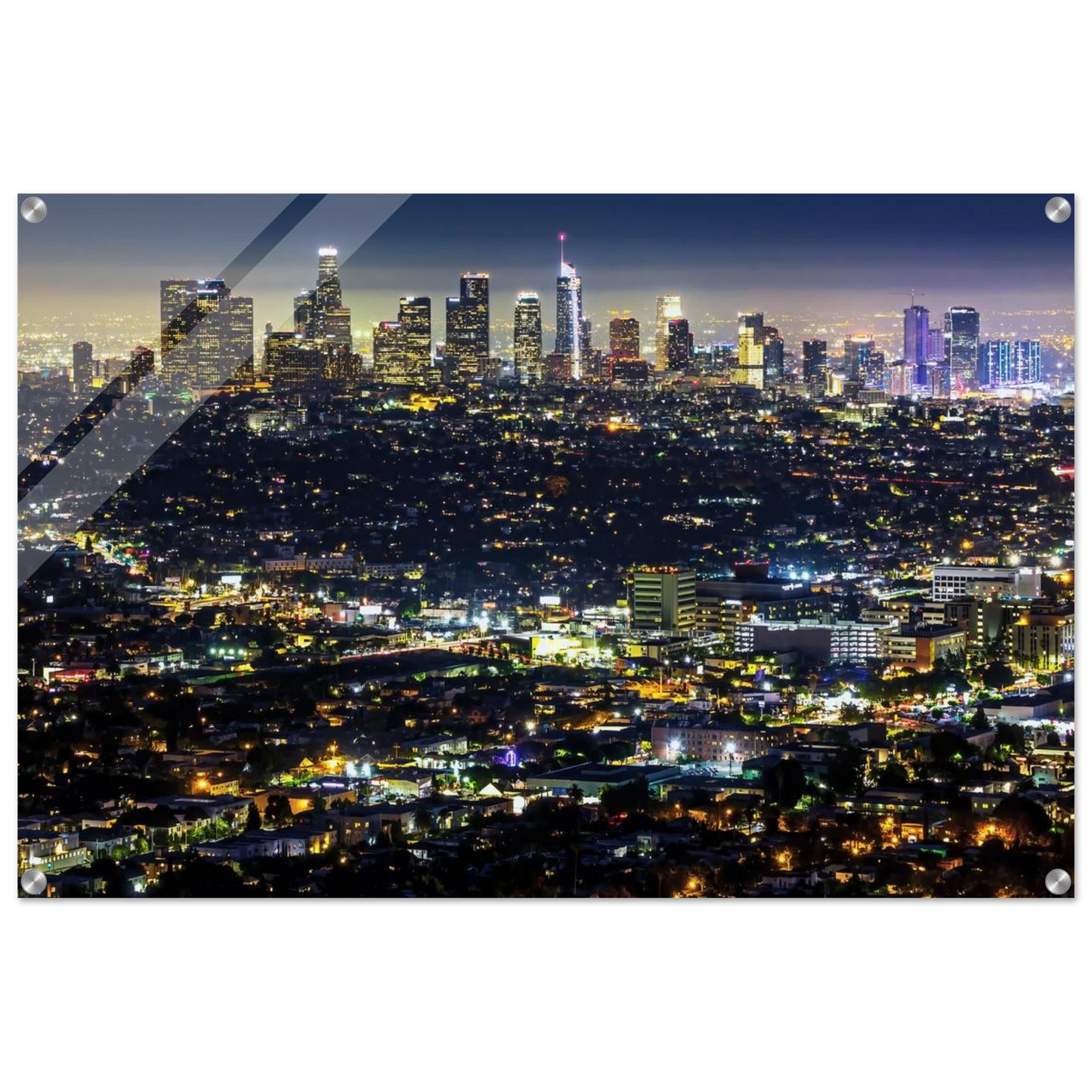 Wandbild los angeles lichtermeer majestaetische skyline bei nacht in ihrer wunschgroesse