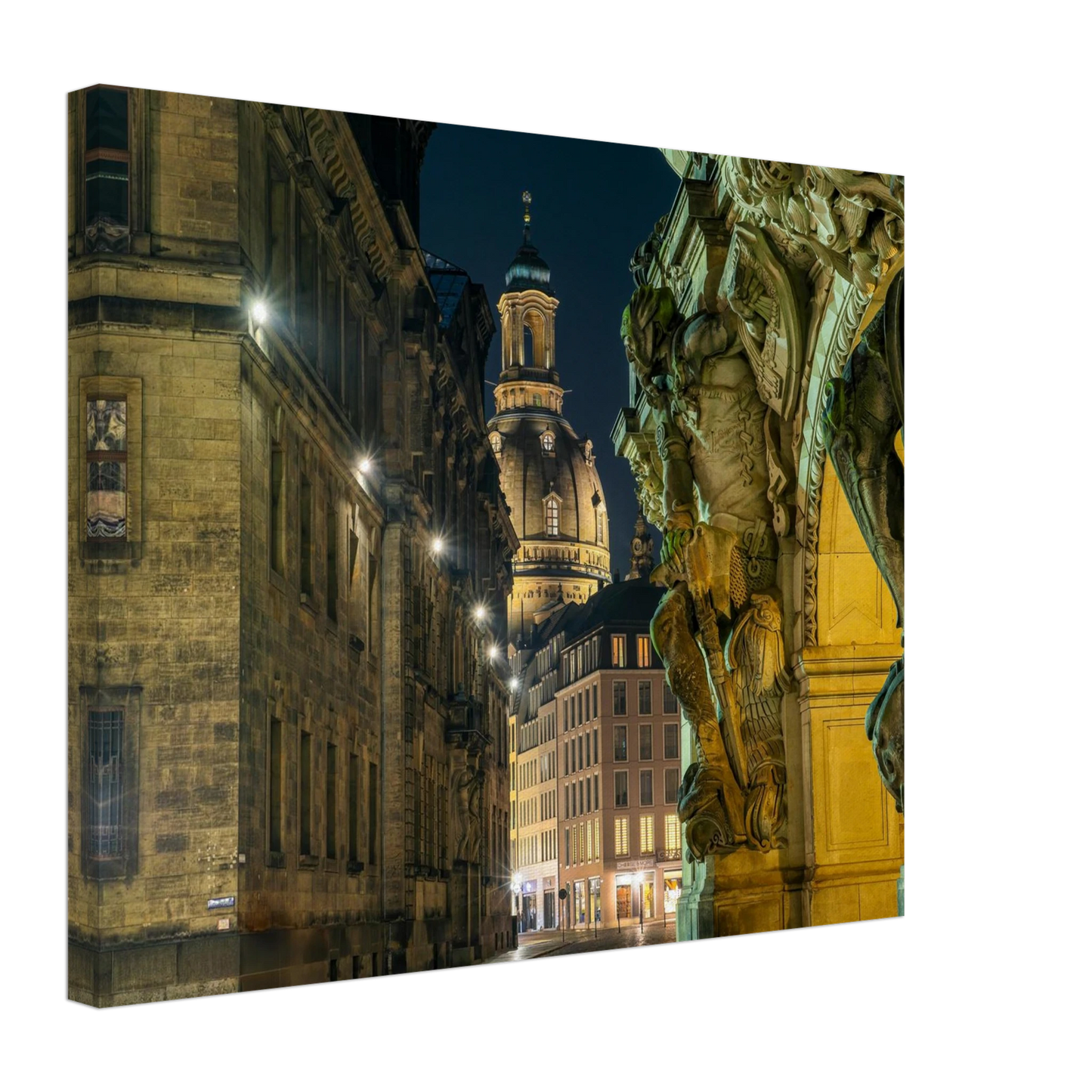 Wandbild dresden altstadt nachtansicht historische architektur als kunstdruck in vielen groessen