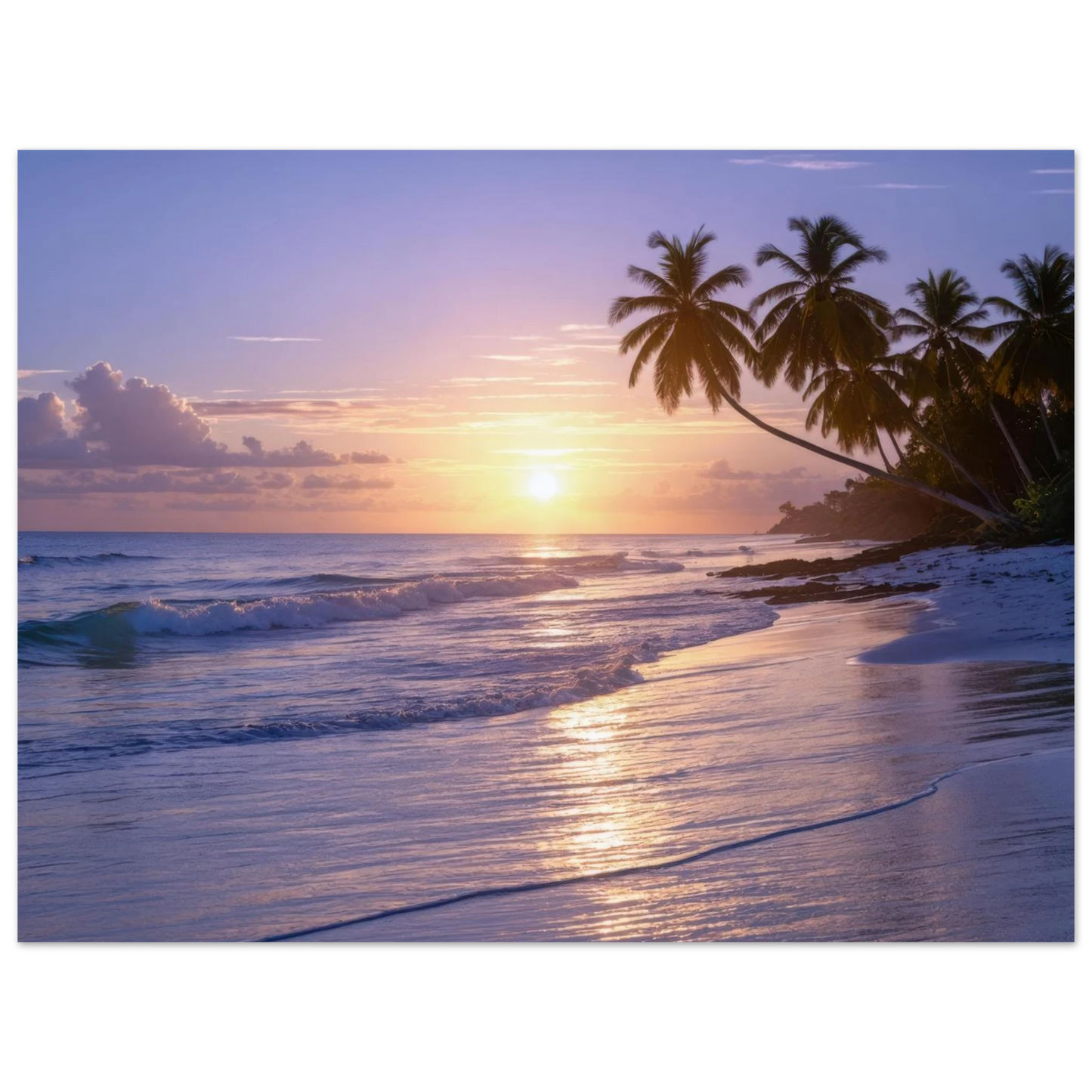 Wandbild karibischer traumstrand magischer sonnenuntergang