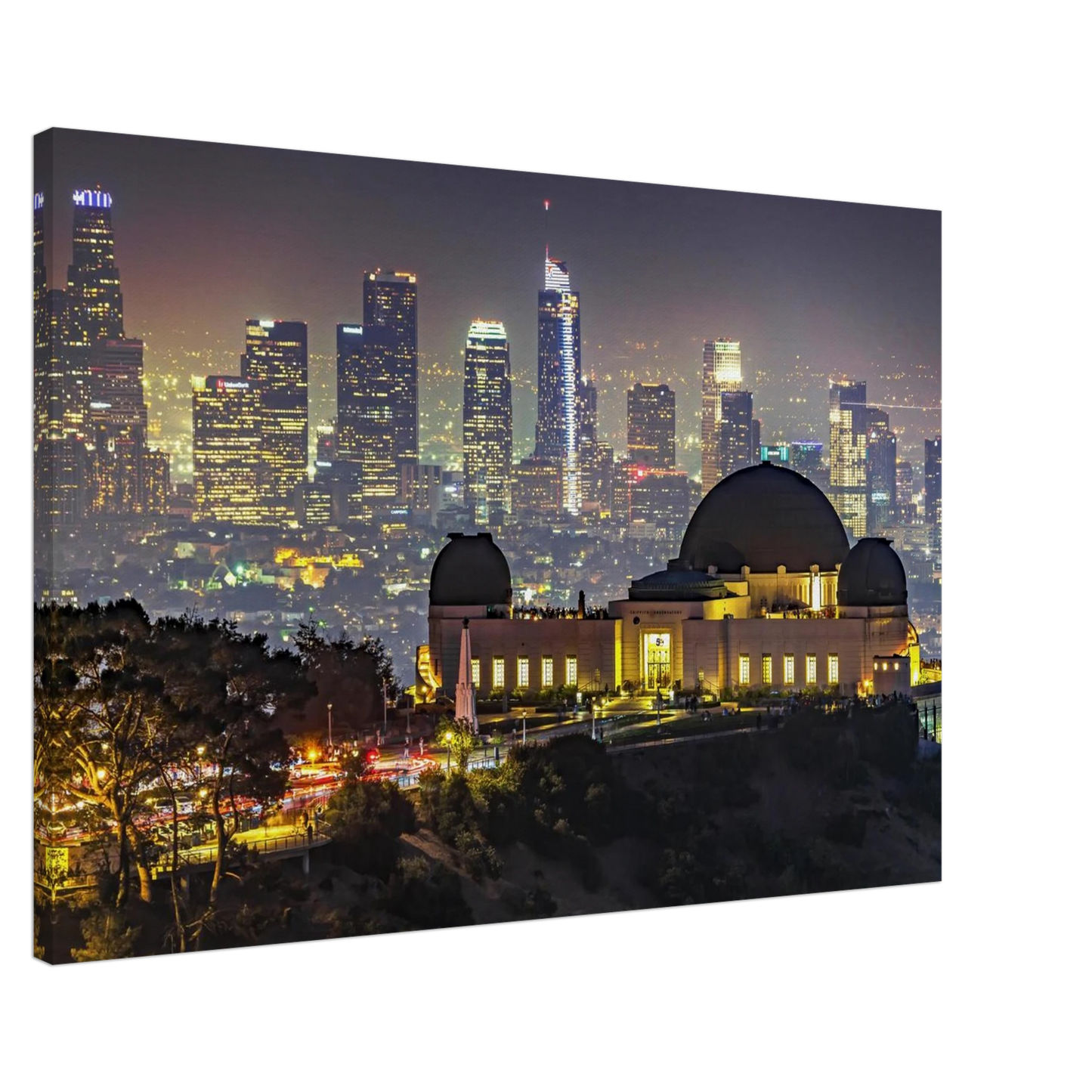Wandbild los angeles nachthimmel griffith observatorium mit stadtpanorama erlebe das leuchten der stadt