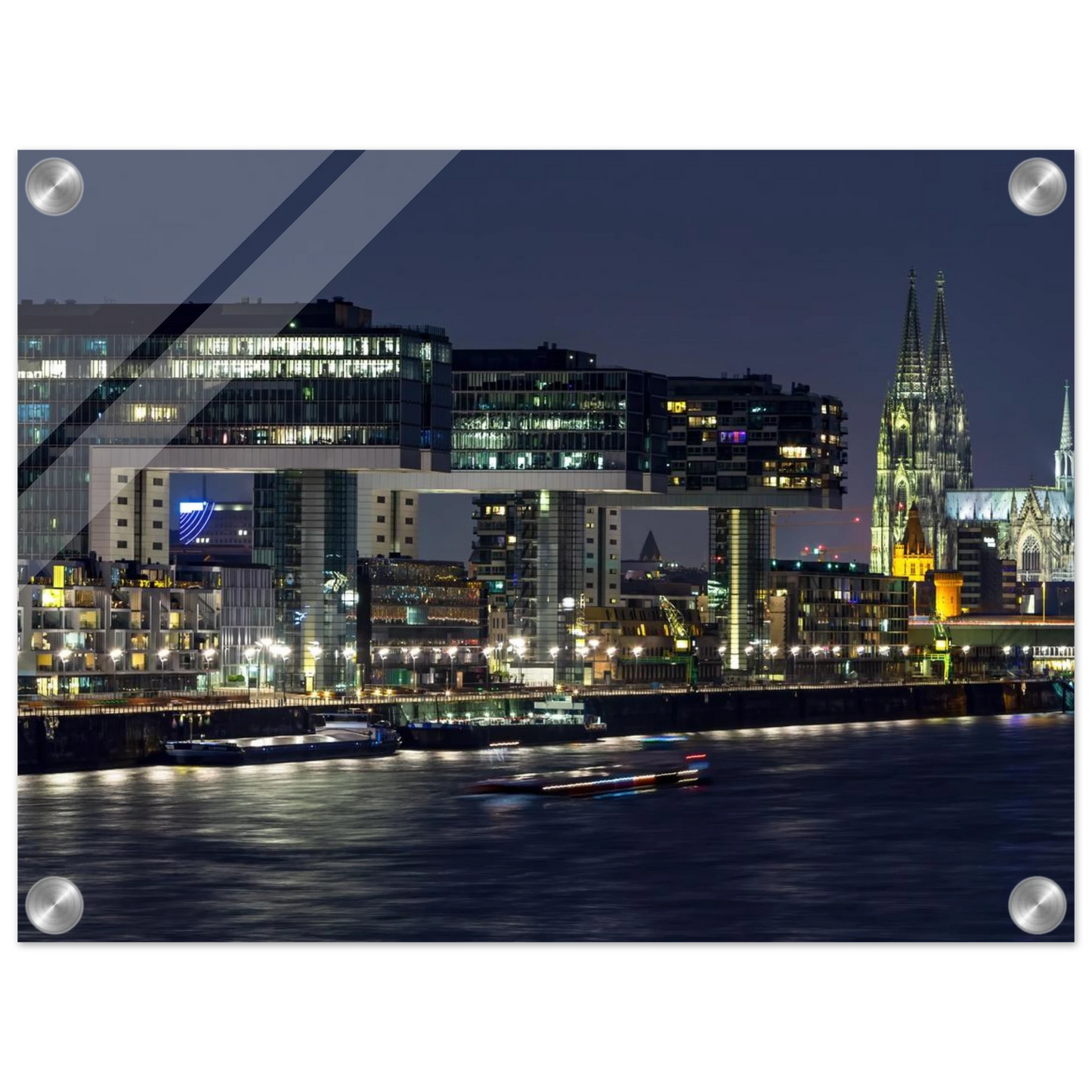 Wandbild koelner skyline bei nacht modernes stadtbild fuer ihr zuhause in vielen groessen