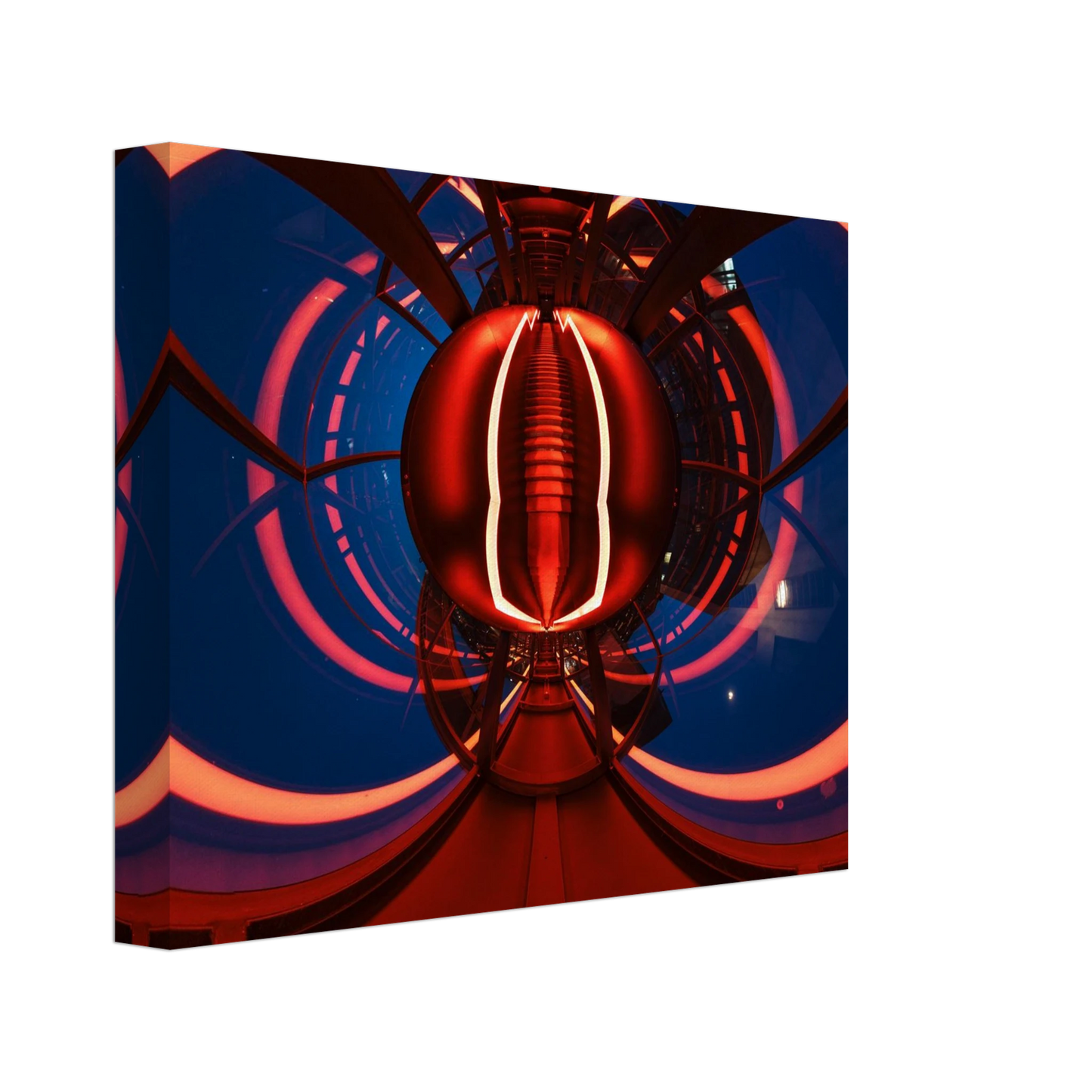 Wandbild futuristischer neon tunnel in sattem rot waehle aus 25 groessen