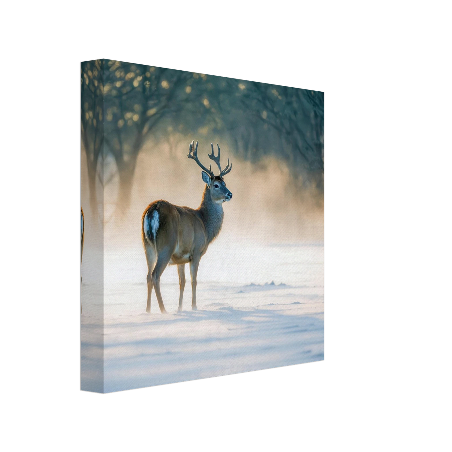 Wandbild majestaetischer hirsch im winterwunderland verwandeln sie ihr zuhause in eine ruhige landschaft
