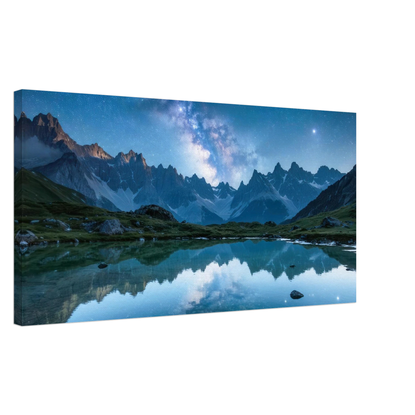 Wandbild himmlische bergspiegelung majestic milky way reflected in alpine lake your choice of sizes