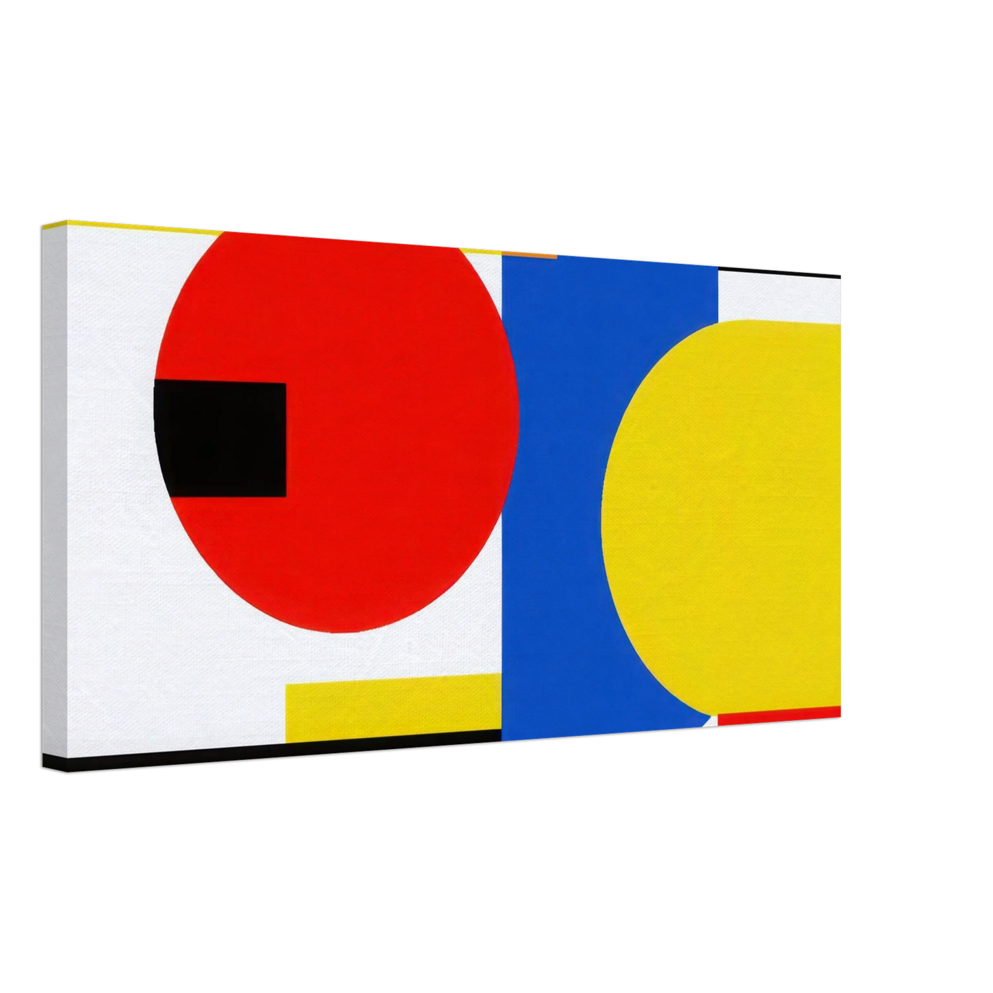 Wandbild bauhaus inspirierte komposition in leuchtendem rot blau gelb abstrakte kunst fuer ihr zuhause
