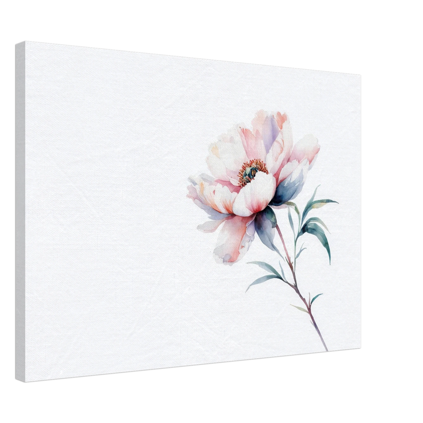 Wandbild zarte pfingstrose elegante aquarell kunst fuer ihr zuhause in wunschgroesse