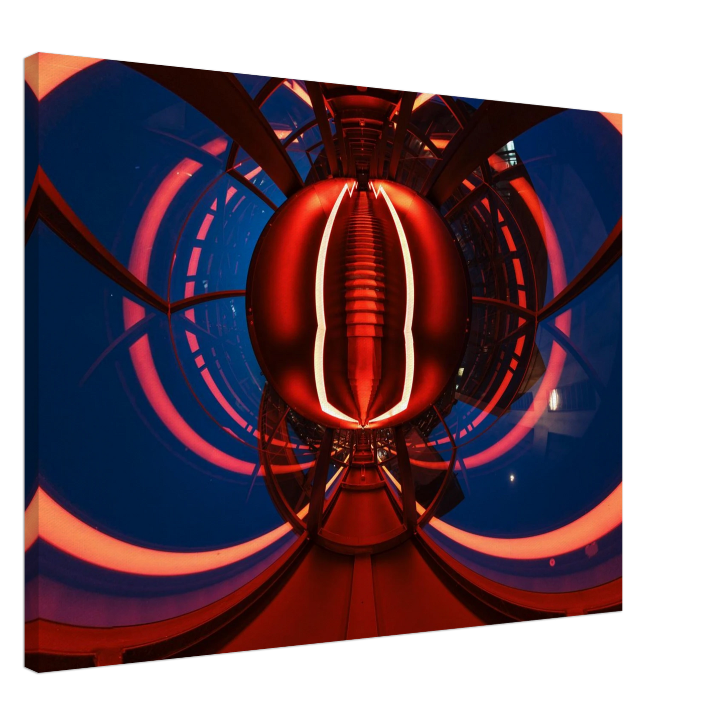 Wandbild futuristischer neon tunnel in sattem rot waehle aus 25 groessen