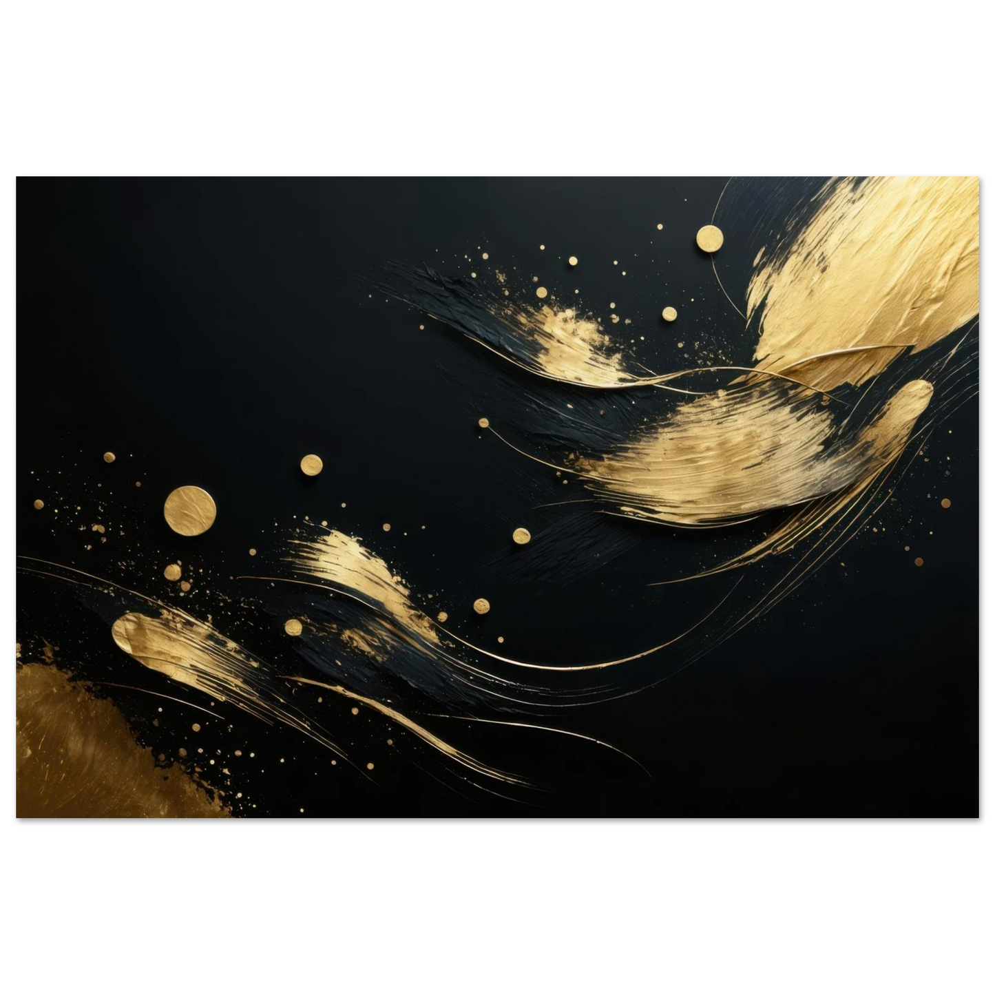 Wandbild goldene abstraktion auf schwarz ein hauch von luxus fuer ihr zuhause in vielen groessen
