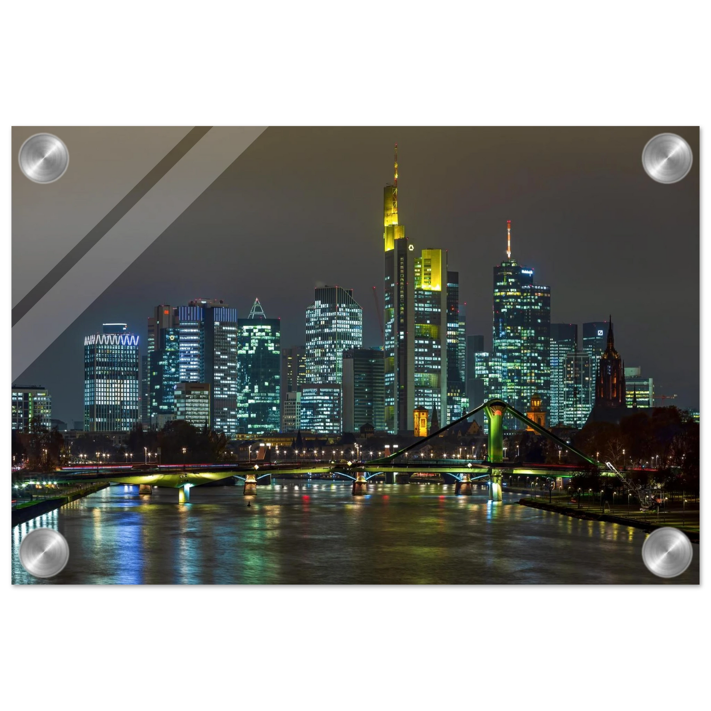 Wandbild frankfurt skyline bei nacht lebendige stadtlandschaft fuer ihr zuhause in vielen groessen