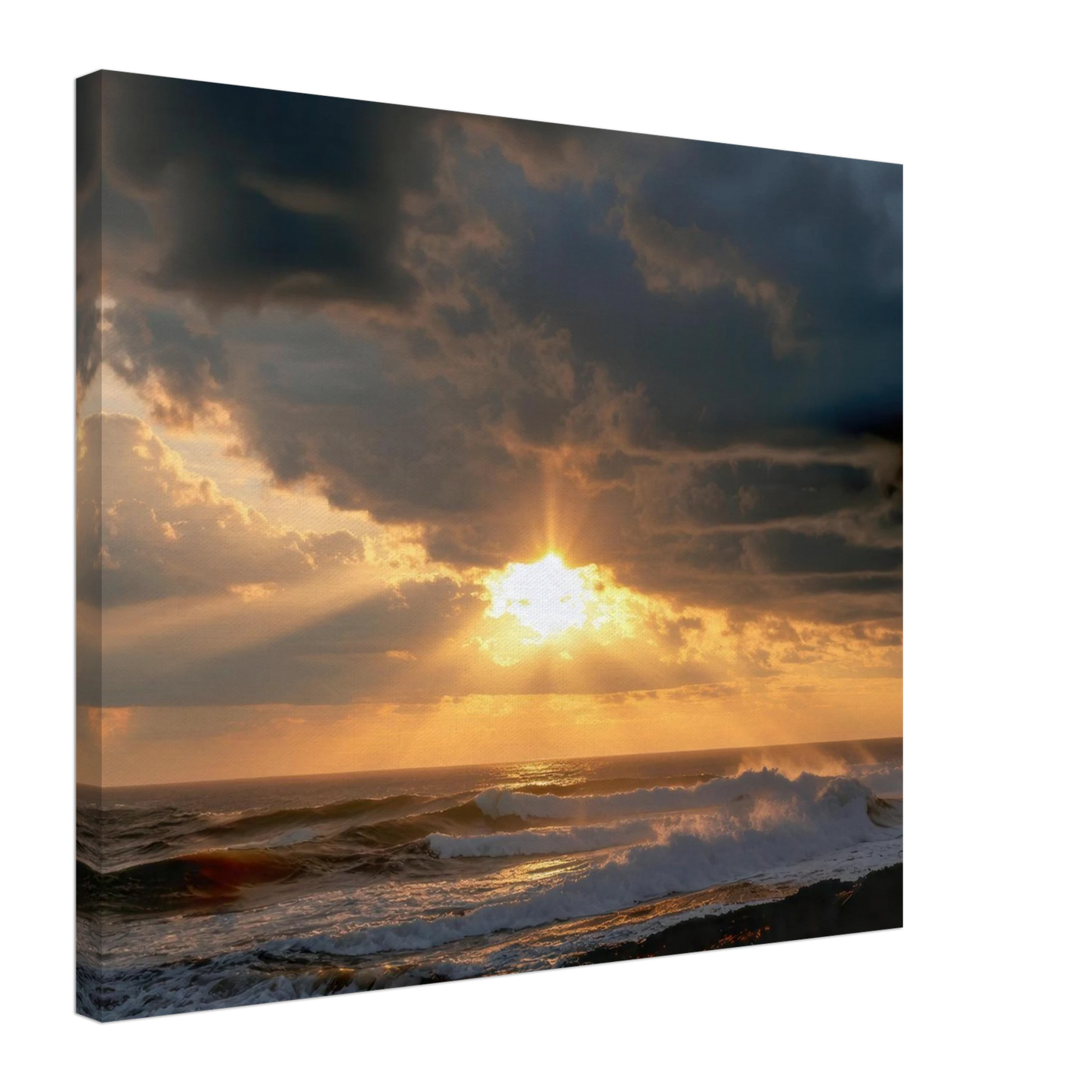 Wandbild dramatischer ozean sonnenuntergang kuestenkunst in ihrer wunschgroesse