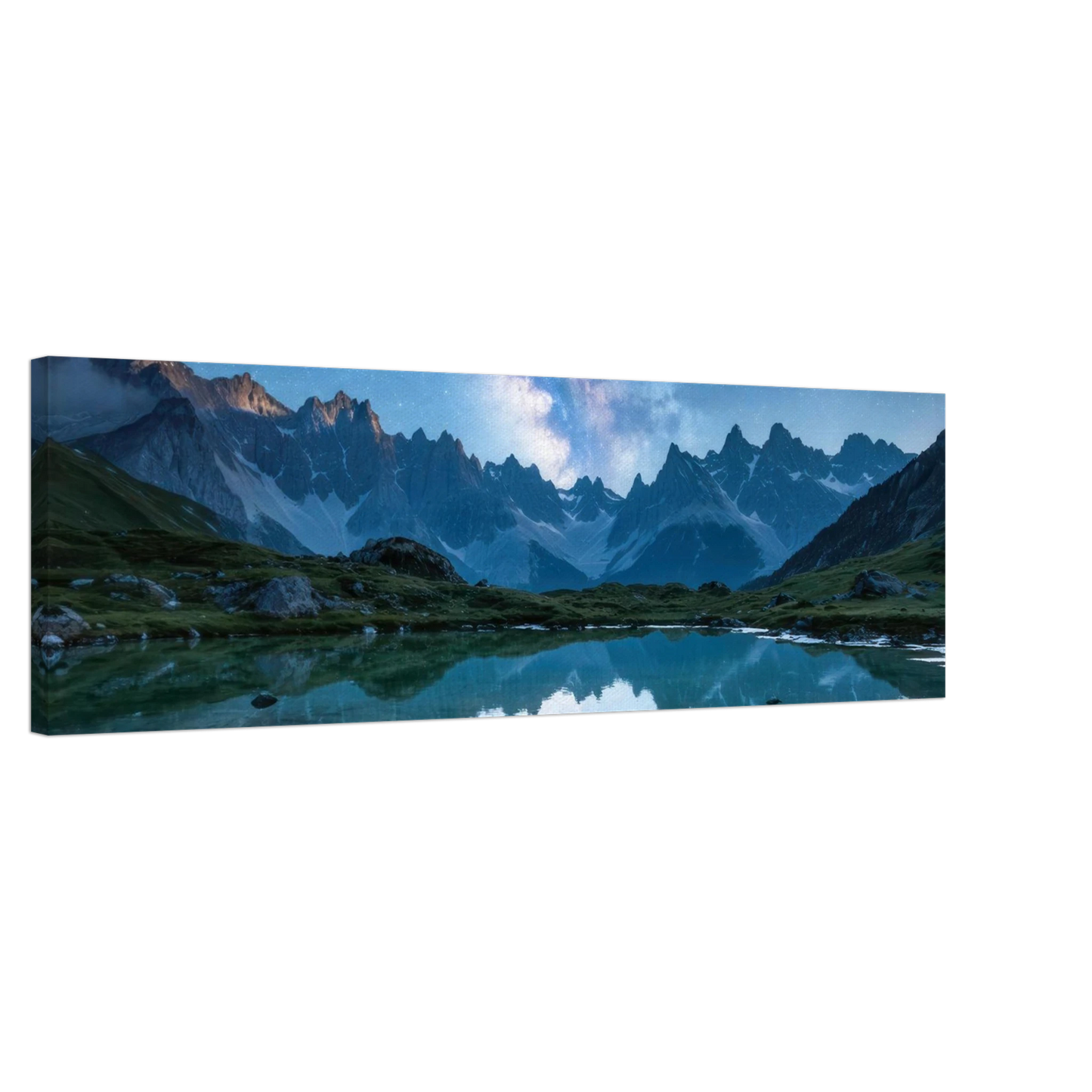 Wandbild himmlische bergspiegelung majestic milky way reflected in alpine lake your choice of sizes