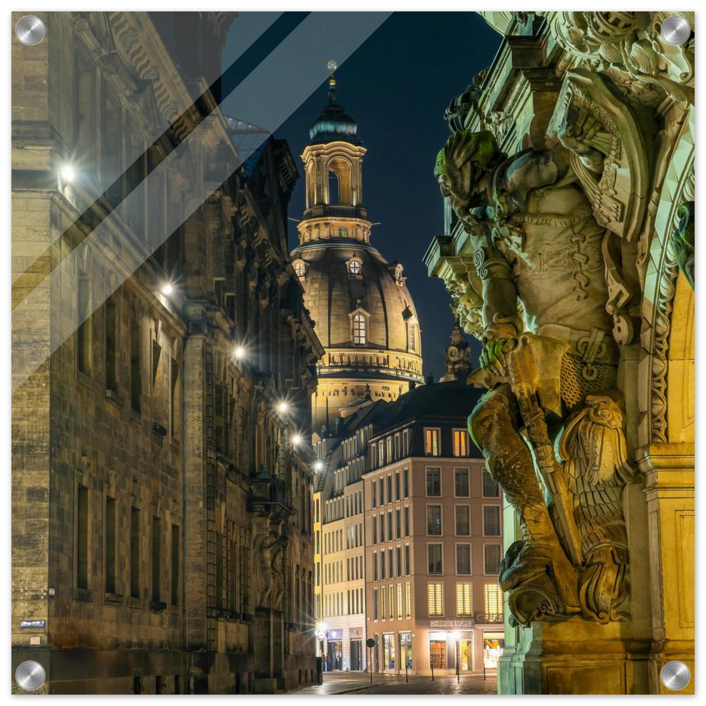 Wandbild dresden altstadt nachtansicht historische architektur als kunstdruck in vielen groessen