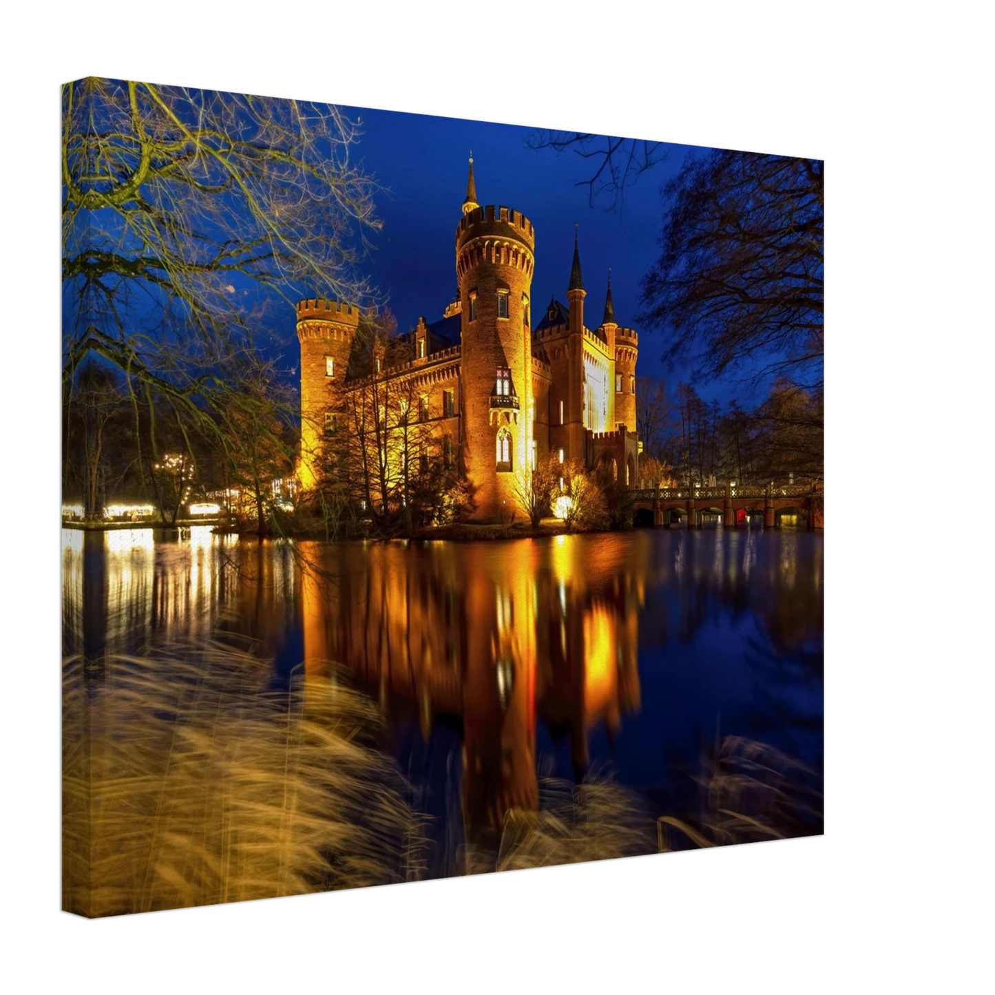 Wandbild schimmerndes schloss bei nacht eine maerchenhafte kulisse in verschiedenen groessen