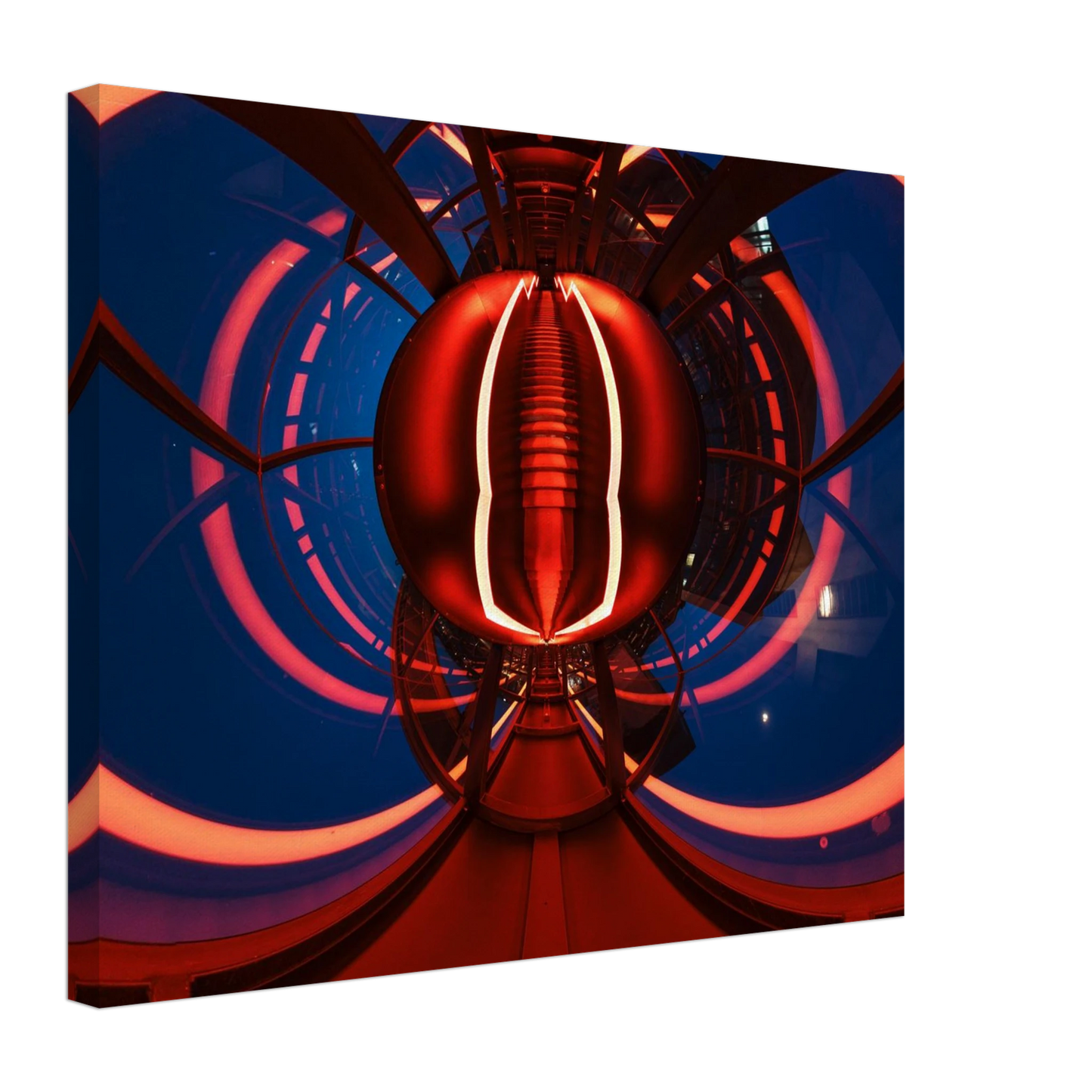 Wandbild futuristischer neon tunnel in sattem rot waehle aus 25 groessen