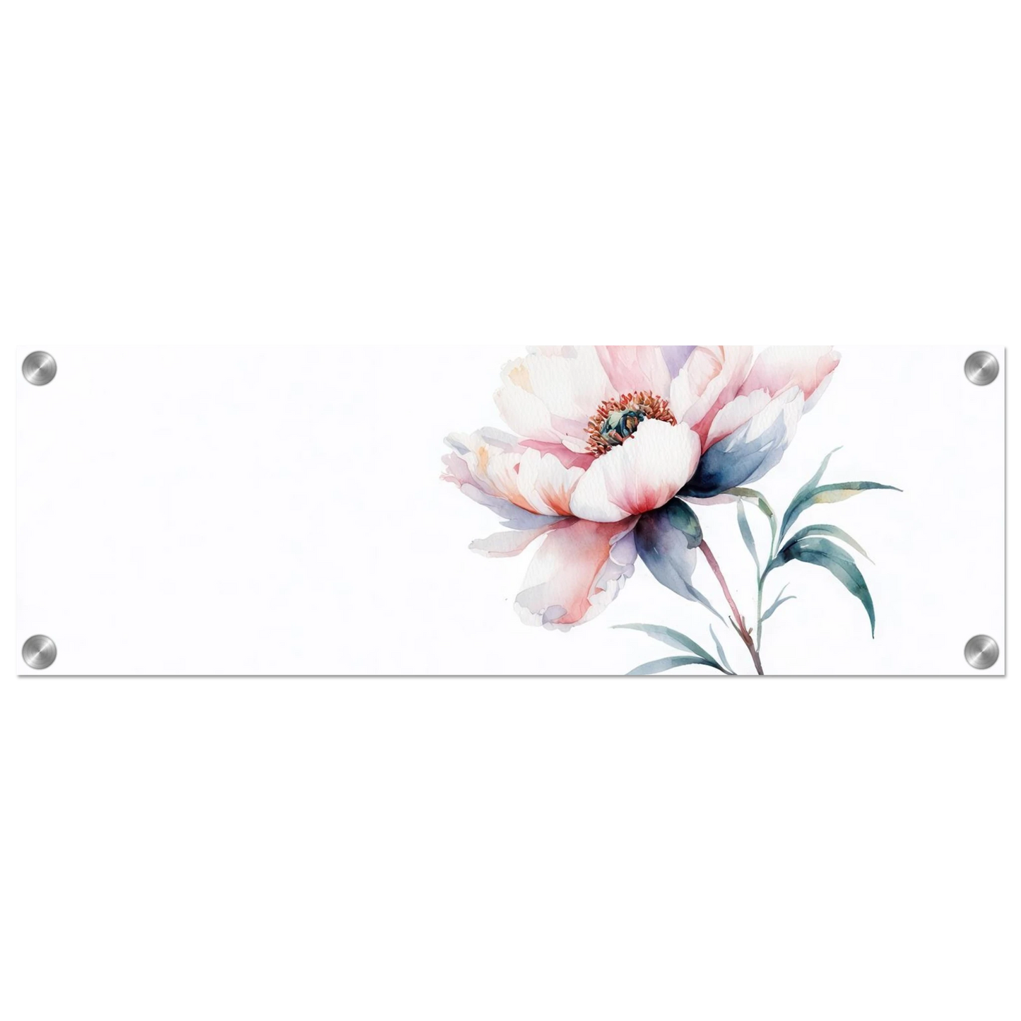 Wandbild zarte pfingstrose elegante aquarell kunst fuer ihr zuhause in wunschgroesse