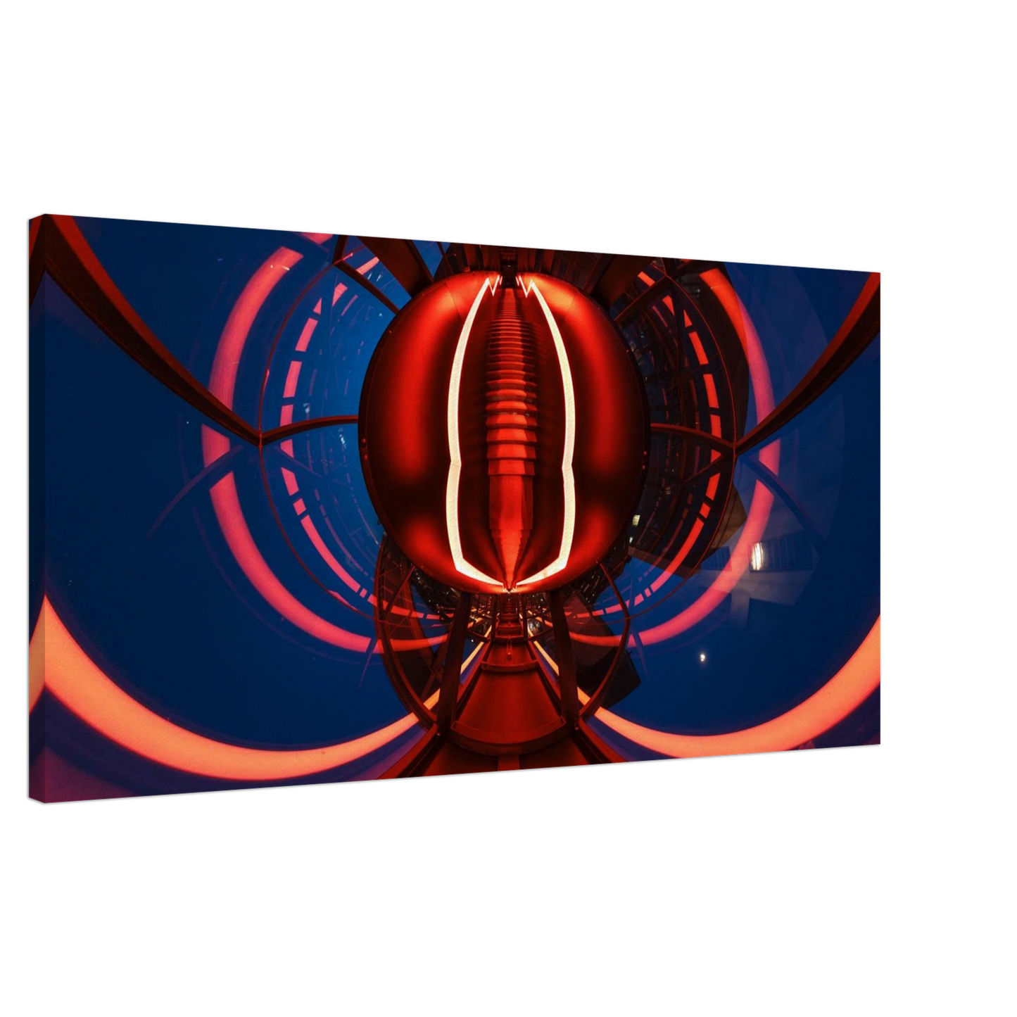 Wandbild futuristischer neon tunnel in sattem rot waehle aus 25 groessen