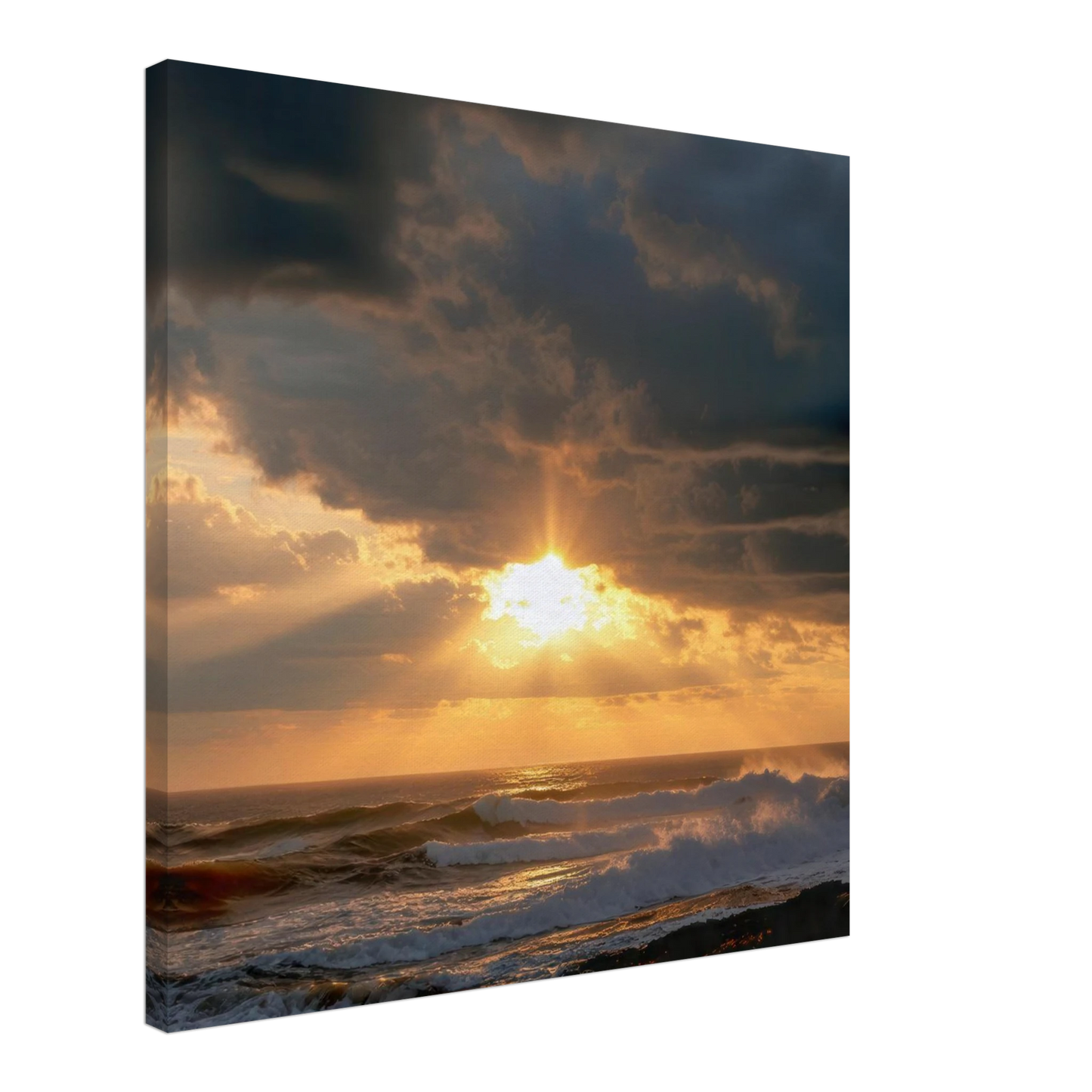 Wandbild dramatischer ozean sonnenuntergang kuestenkunst in ihrer wunschgroesse