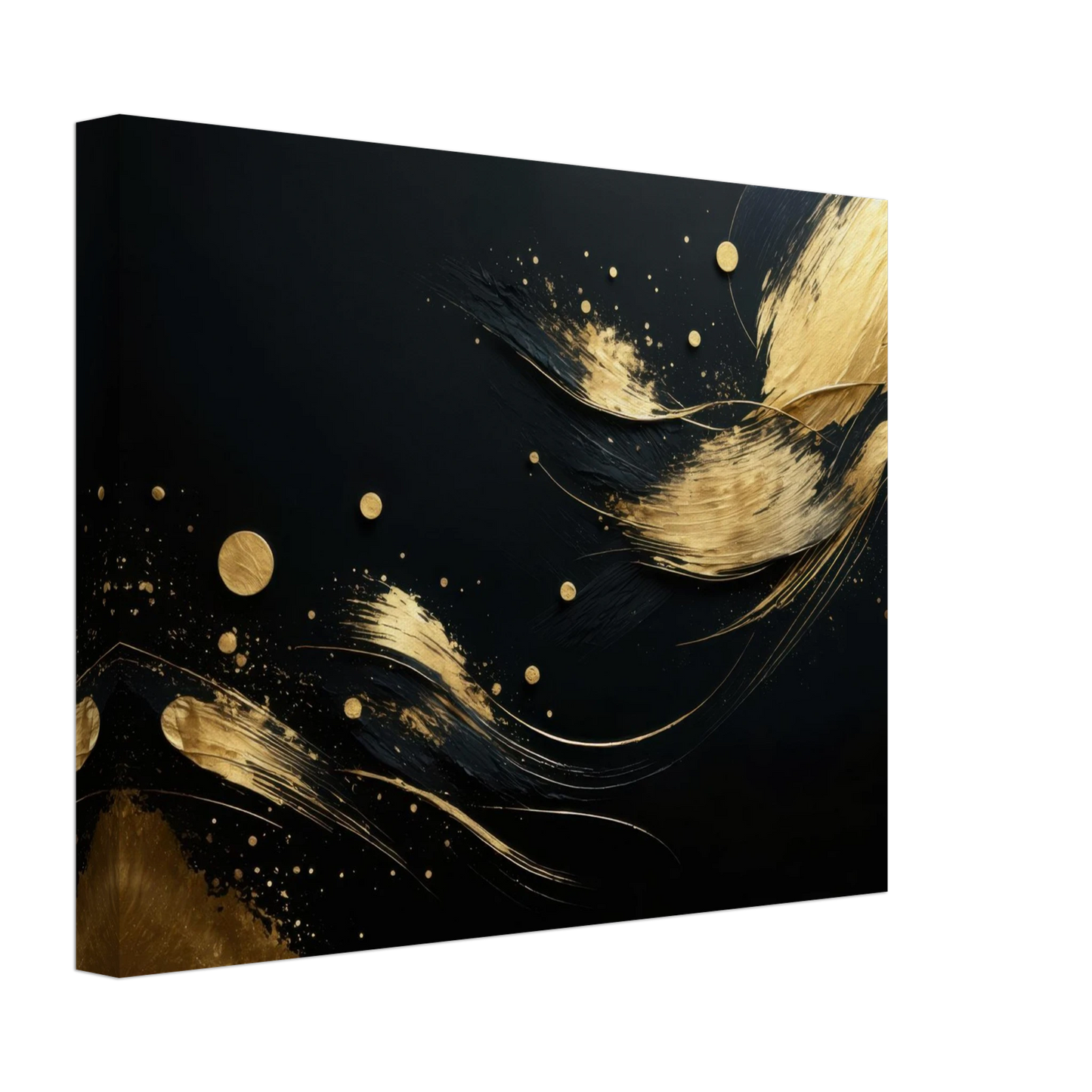 Wandbild goldene abstraktion auf schwarz ein hauch von luxus fuer ihr zuhause in vielen groessen