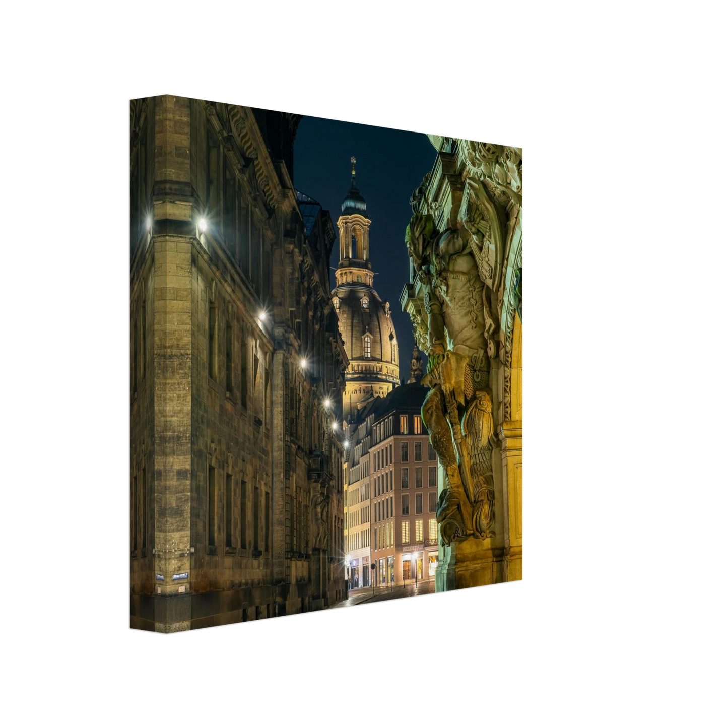 Wandbild dresden altstadt nachtansicht historische architektur als kunstdruck in vielen groessen