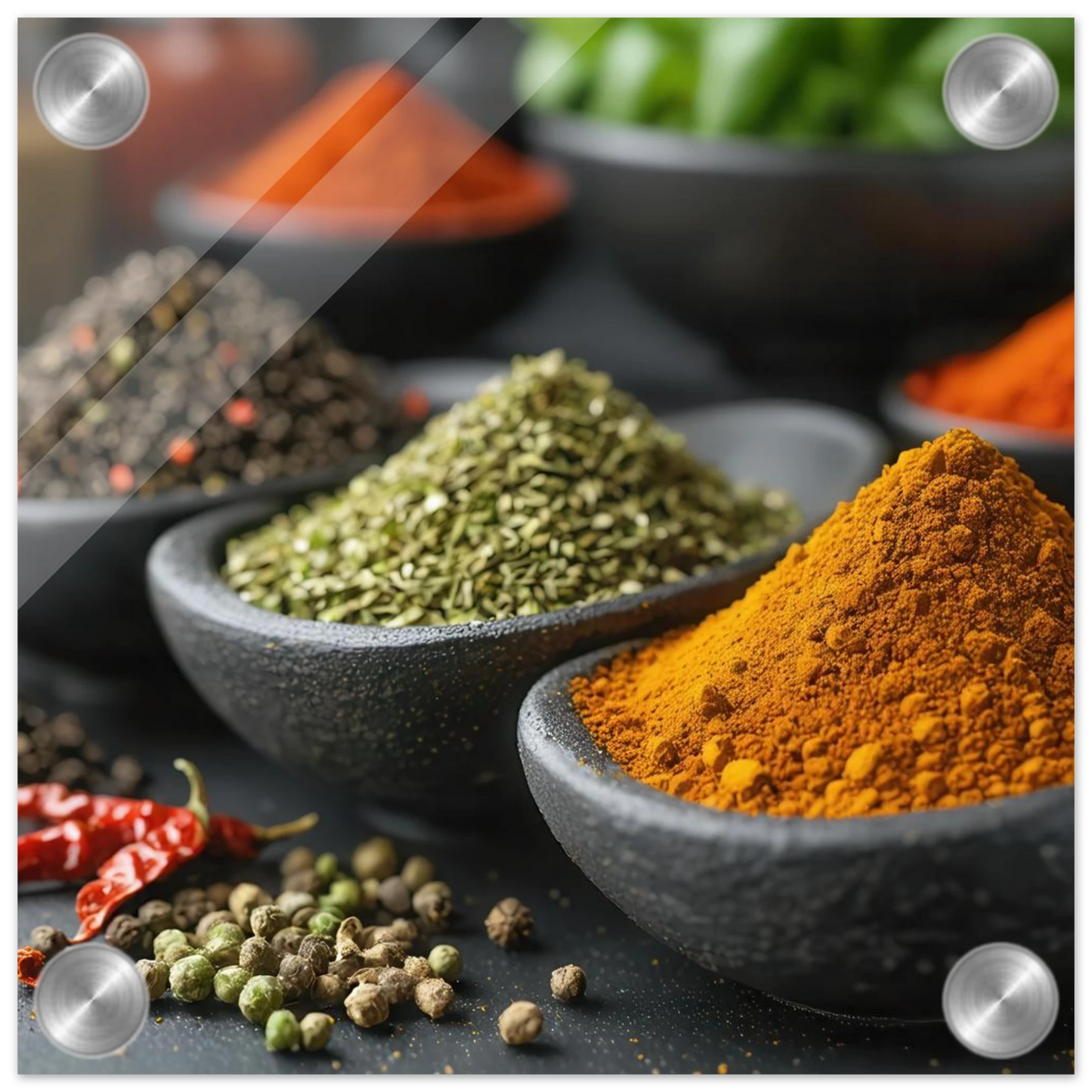 Wandbild gewuerz sinfonie intensive farben aromen fuer ihre kueche