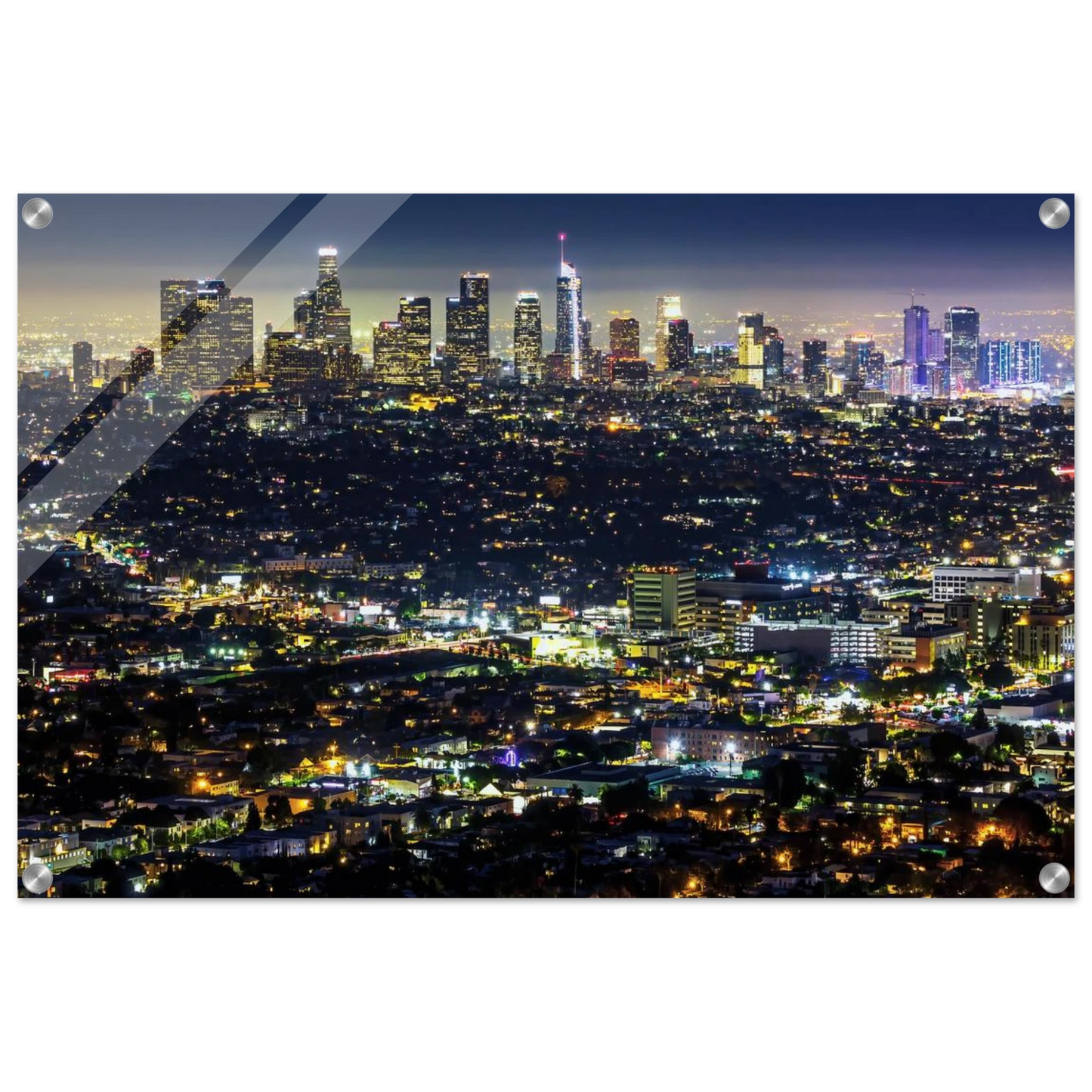 Wandbild los angeles lichtermeer majestaetische skyline bei nacht in ihrer wunschgroesse