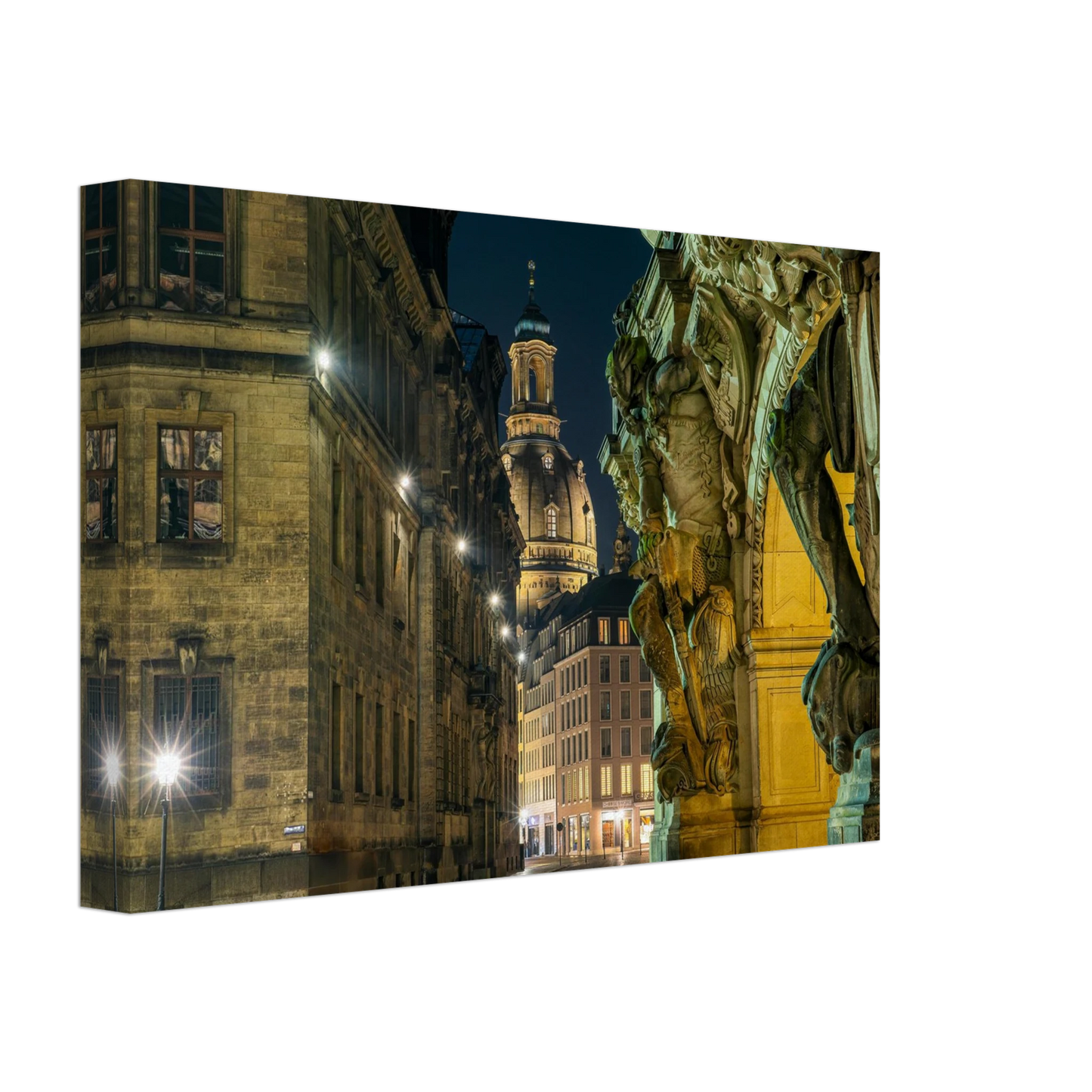 Wandbild dresden altstadt nachtansicht historische architektur als kunstdruck in vielen groessen