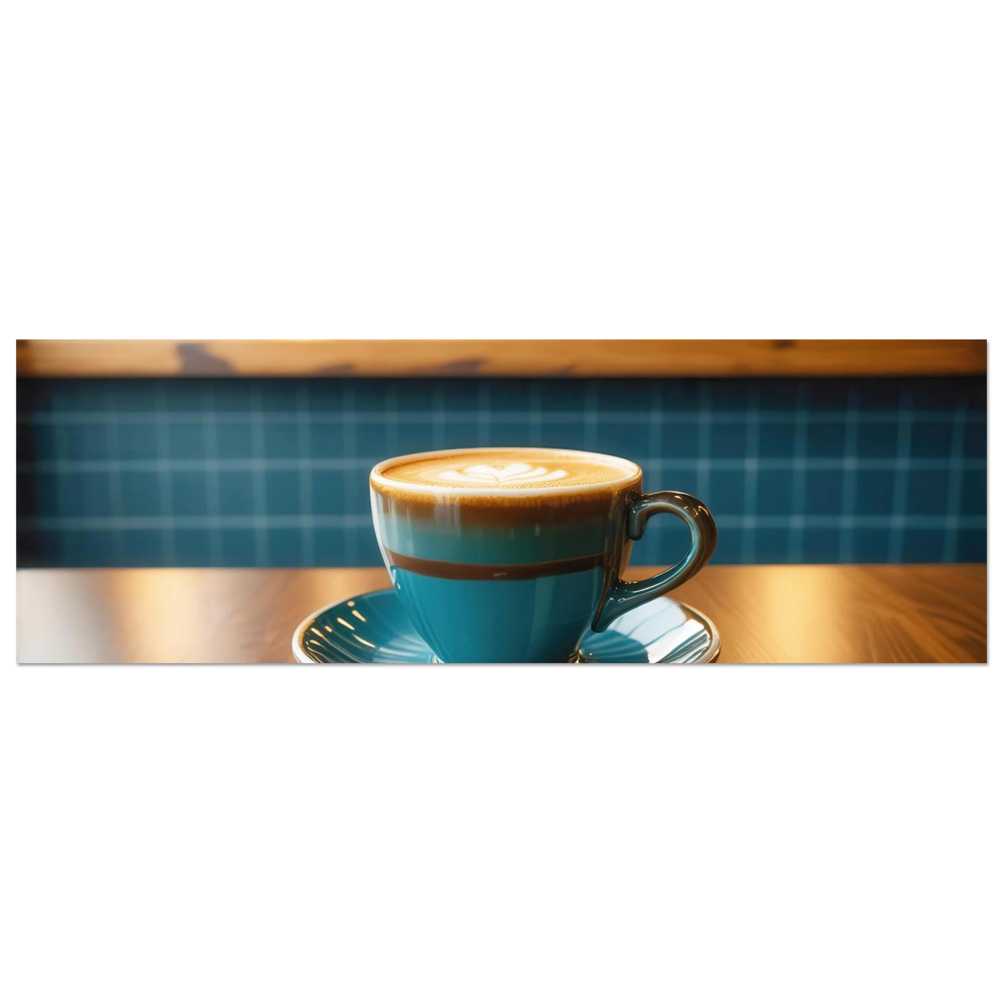 Wandbild deep teal latte einladende kaffeehaus atmosphaere fuer ihr zuhause in vielen groessen
